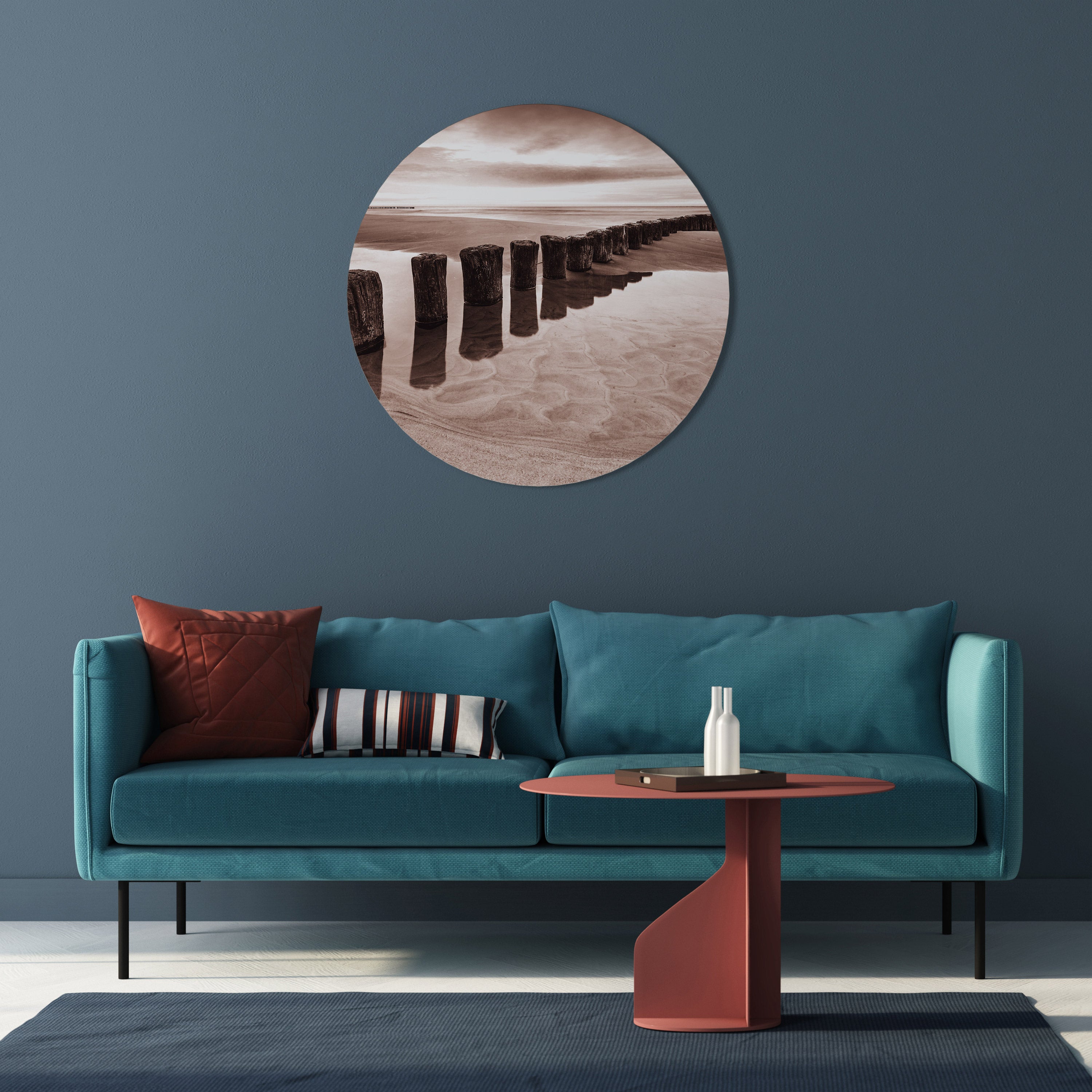 SERENE SHORELINE SEQUENCE Round Wall Art