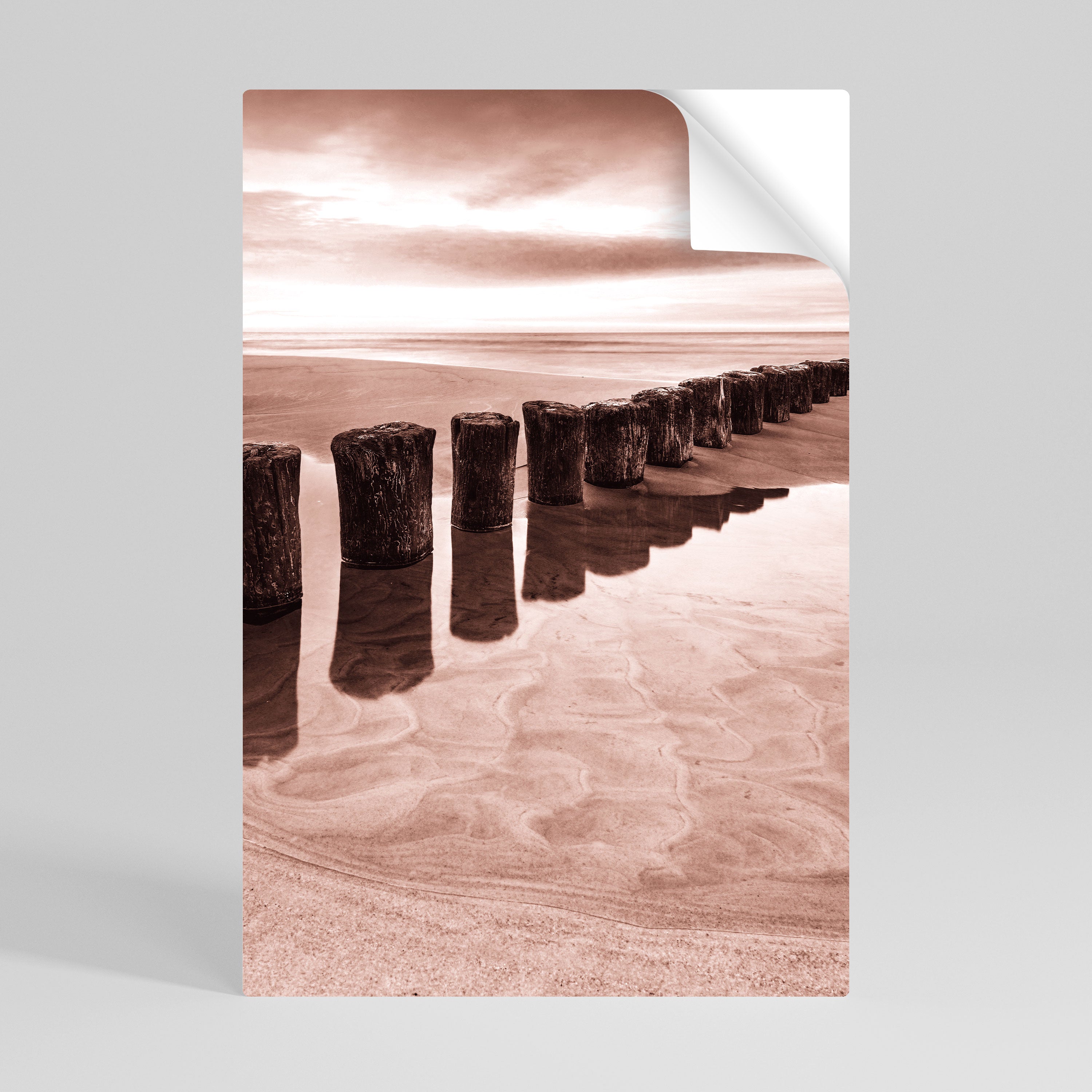 SERENE SHORELINE SEQUENCE Peel and Stick Vertical Poster