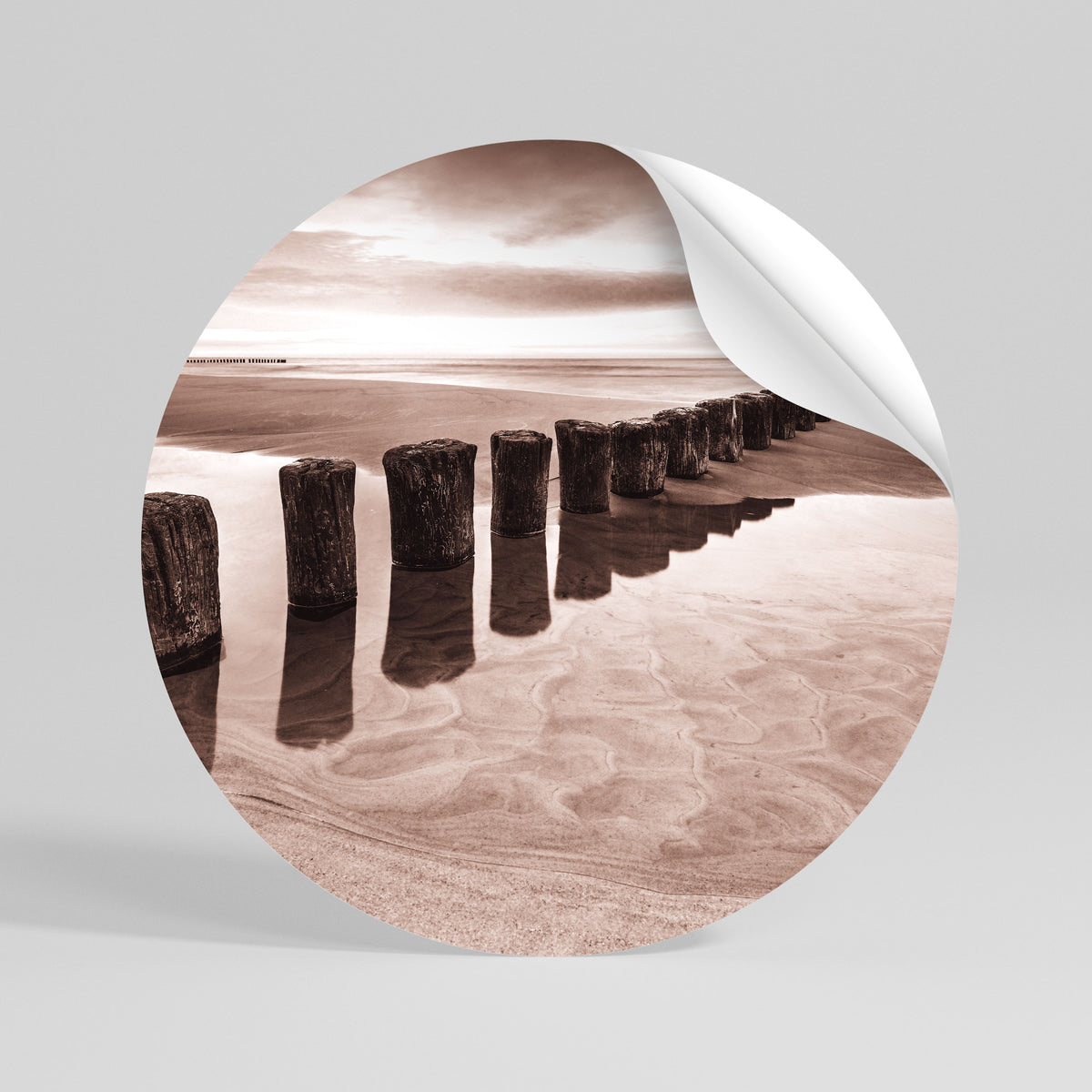 SERENE SHORELINE SEQUENCE Vinilo adhesivo redondo