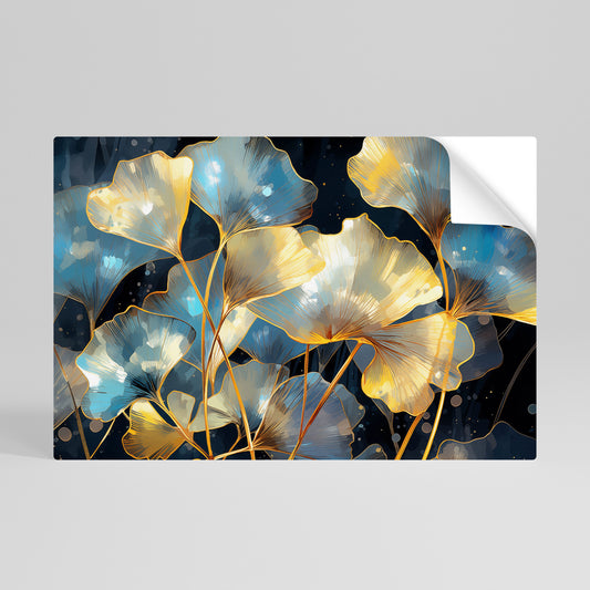 GLIMMERING GINKGO DREAMS Póster adhesivo horizontal