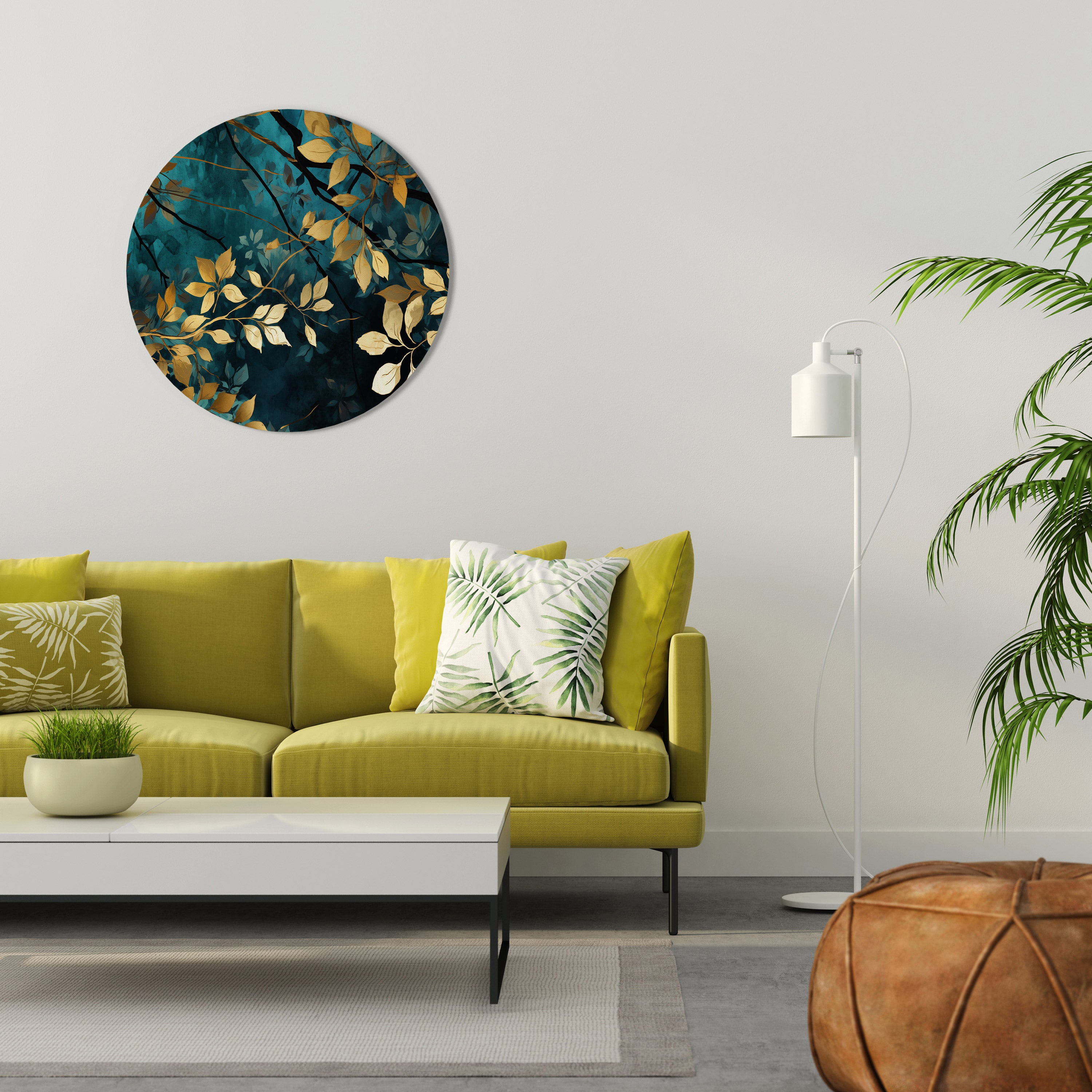 LUSH TURQUOISE Round Wall Art