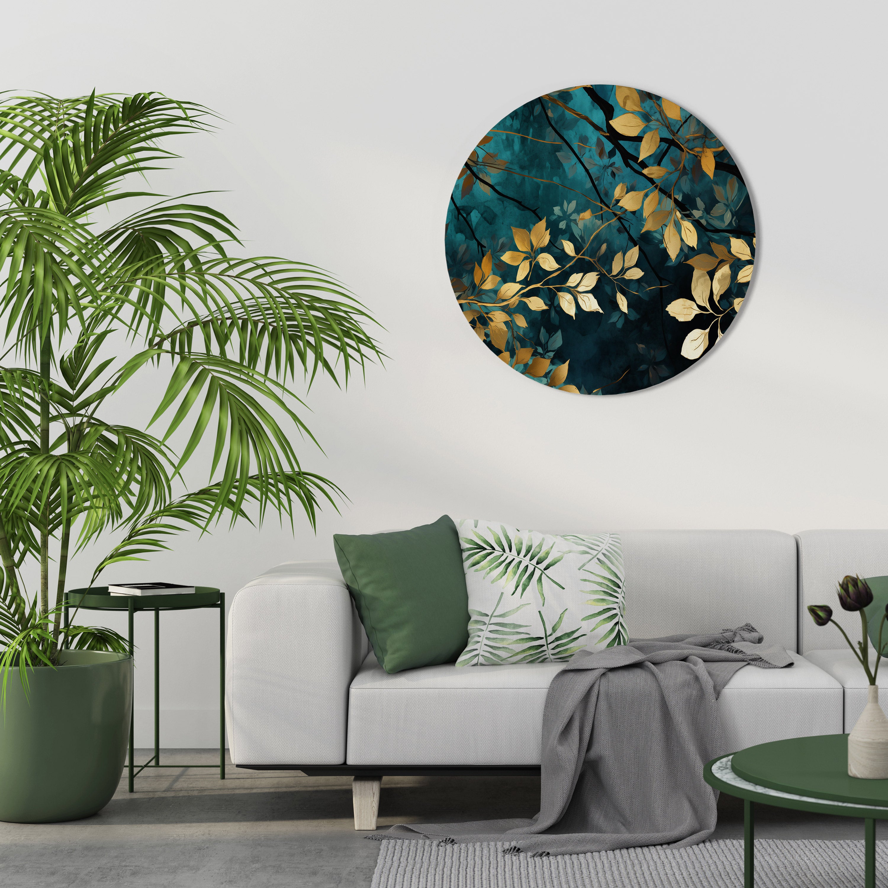 LUSH TURQUOISE Round Wall Art
