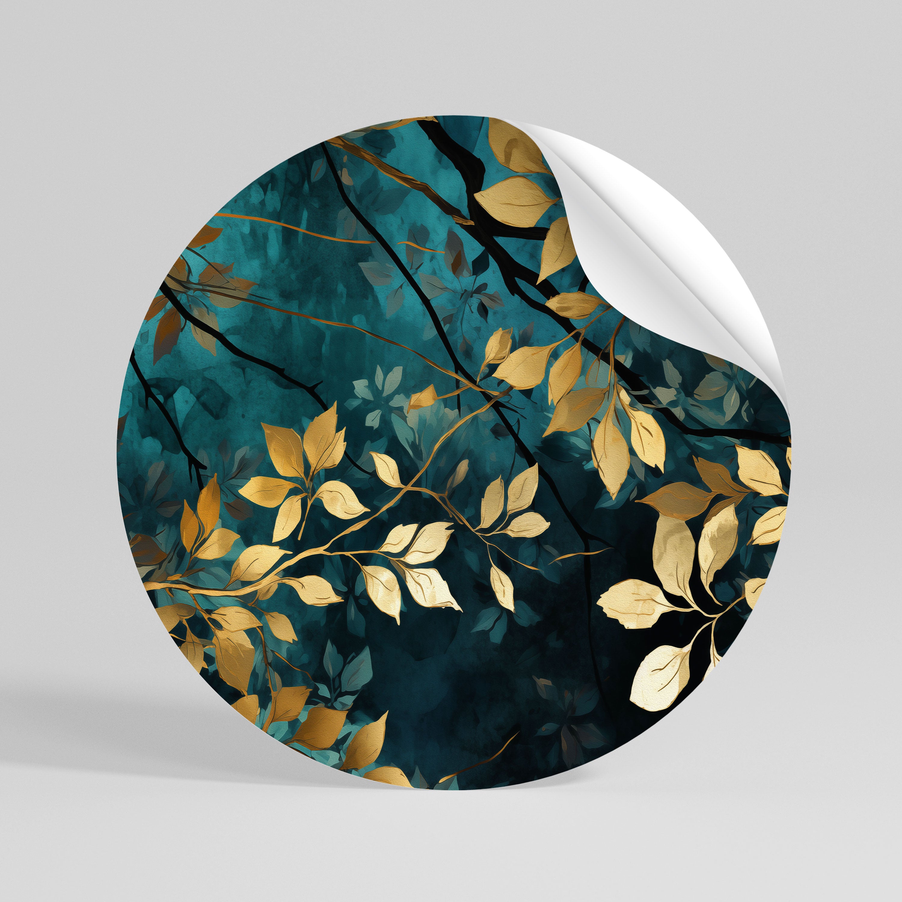 LUSH TURQUOISE Peel and Stick Round Sticker