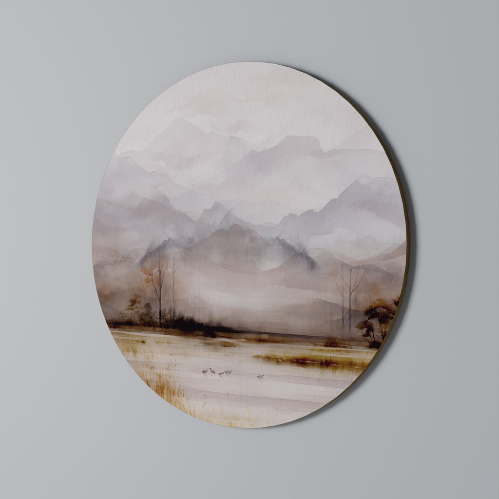 MISTY HORIZONS UNVEILED Round Wall Art