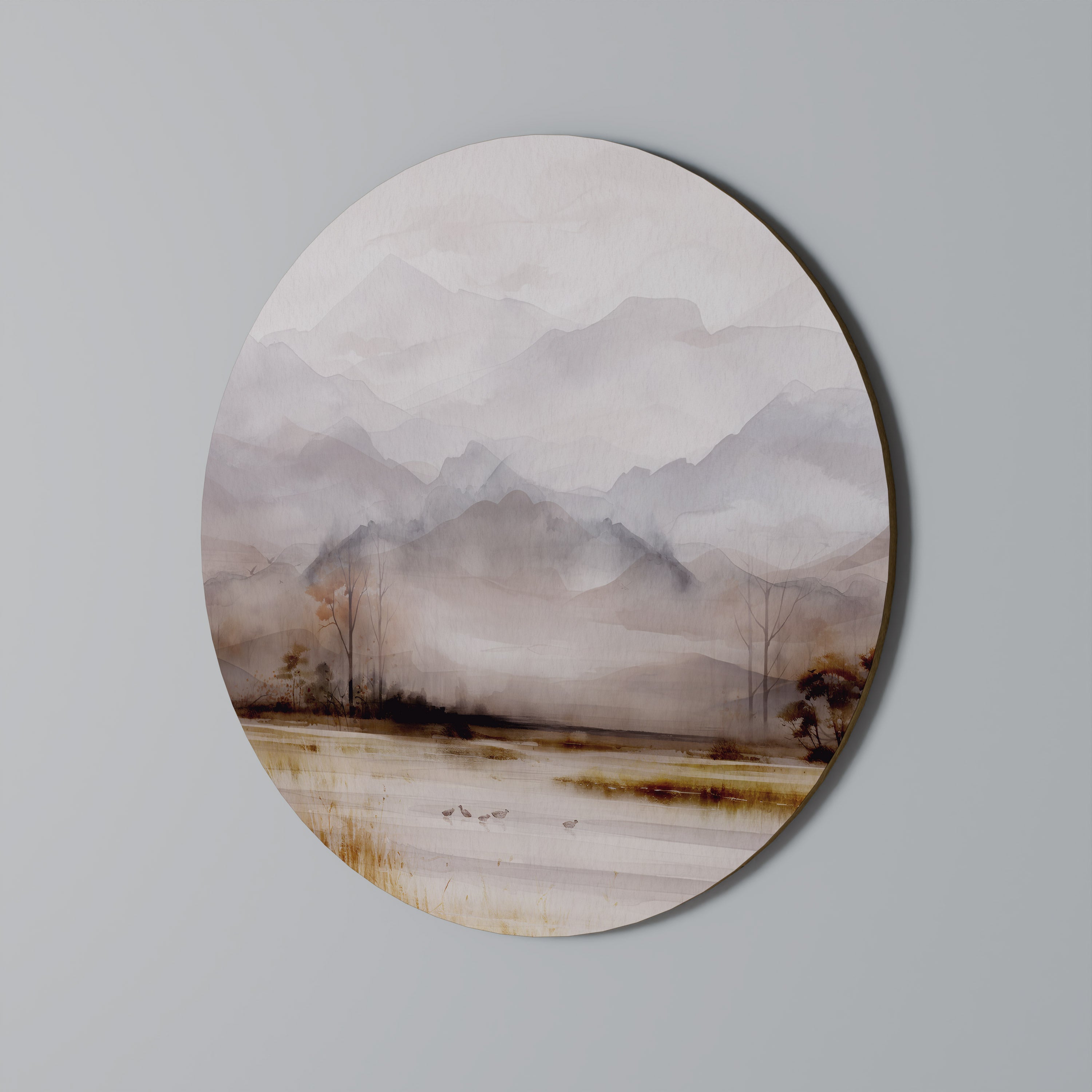 MISTY HORIZONS UNVEILED Round Wall Art