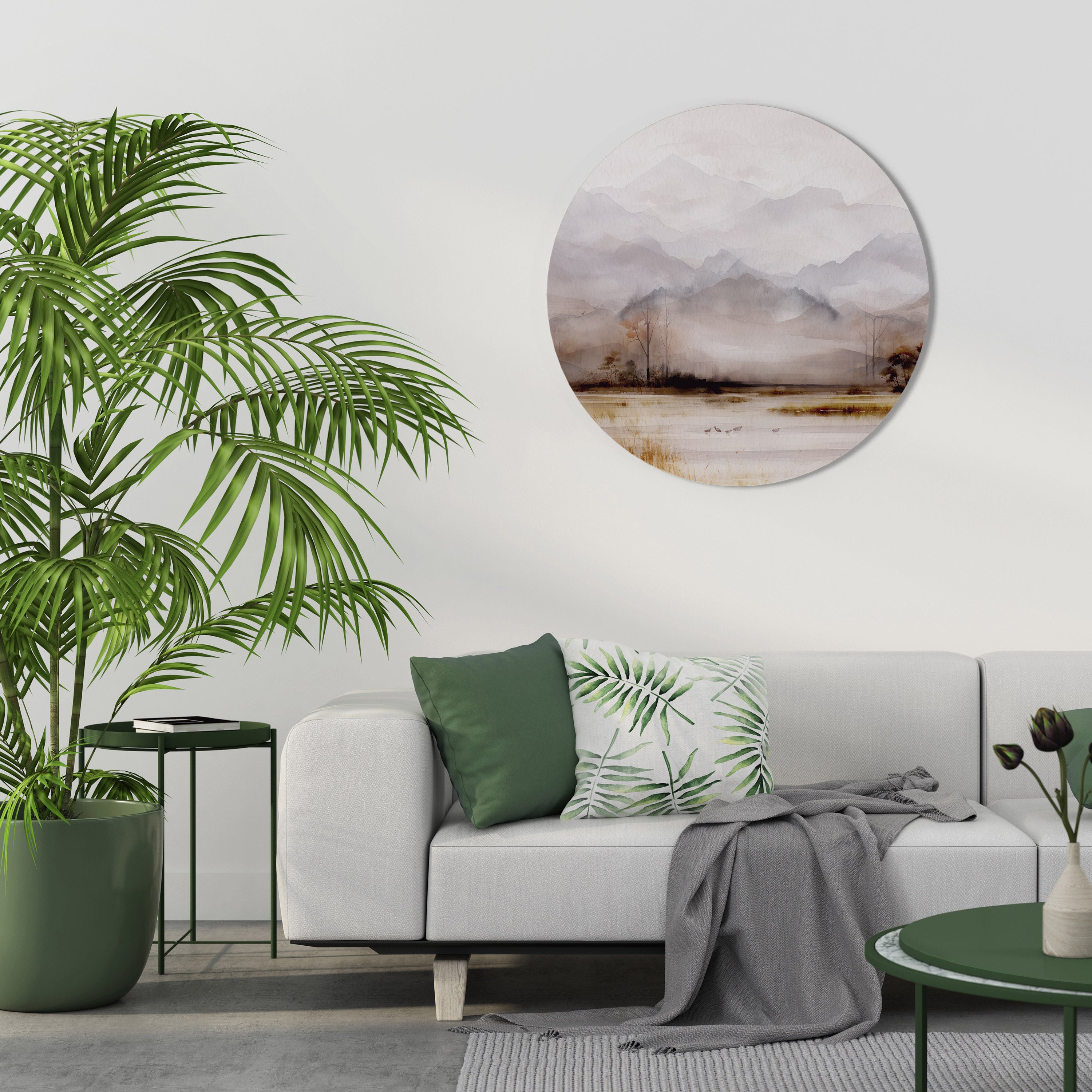 MISTY HORIZONS UNVEILED Round Wall Art