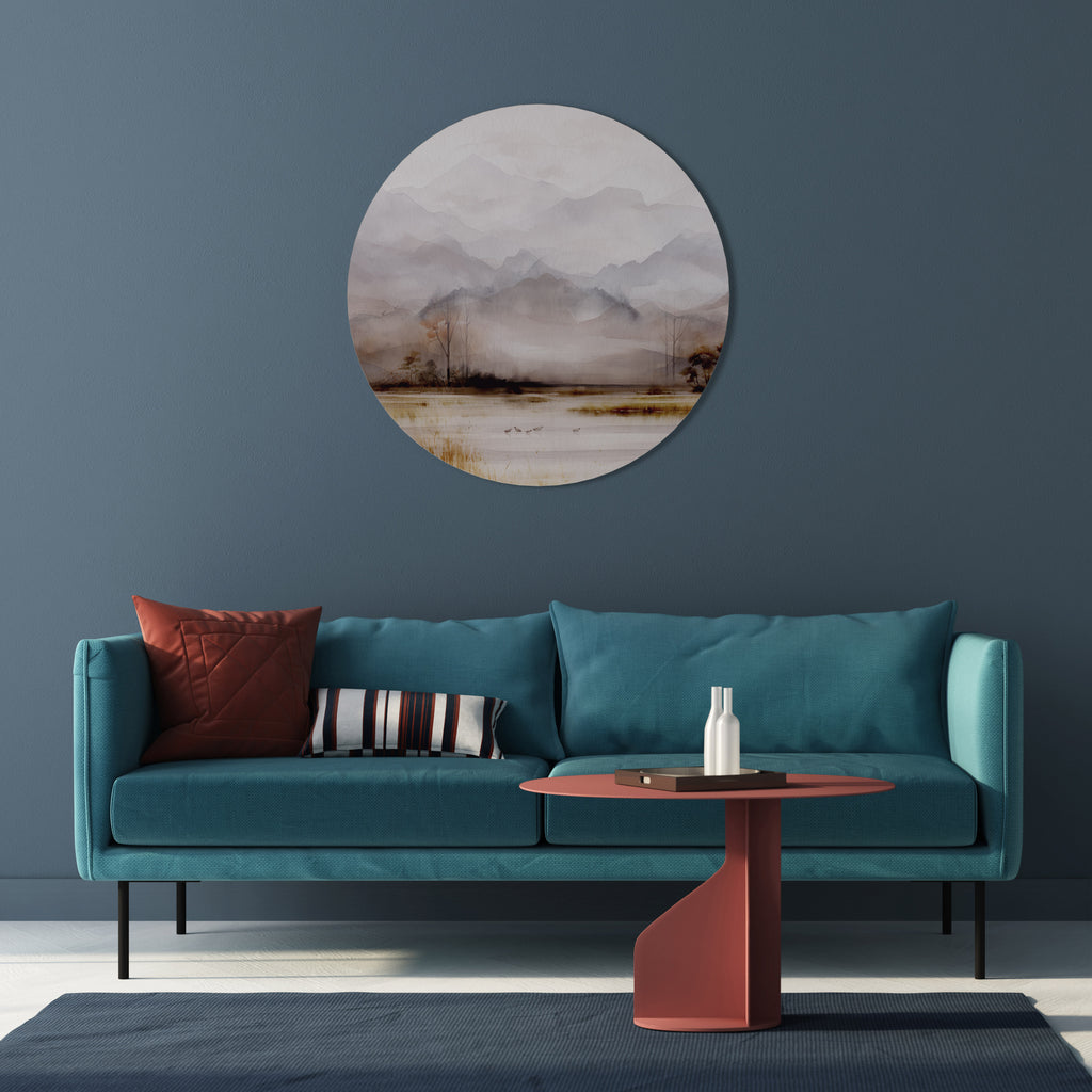 MISTY HORIZONS UNVEILED Round Wall Art