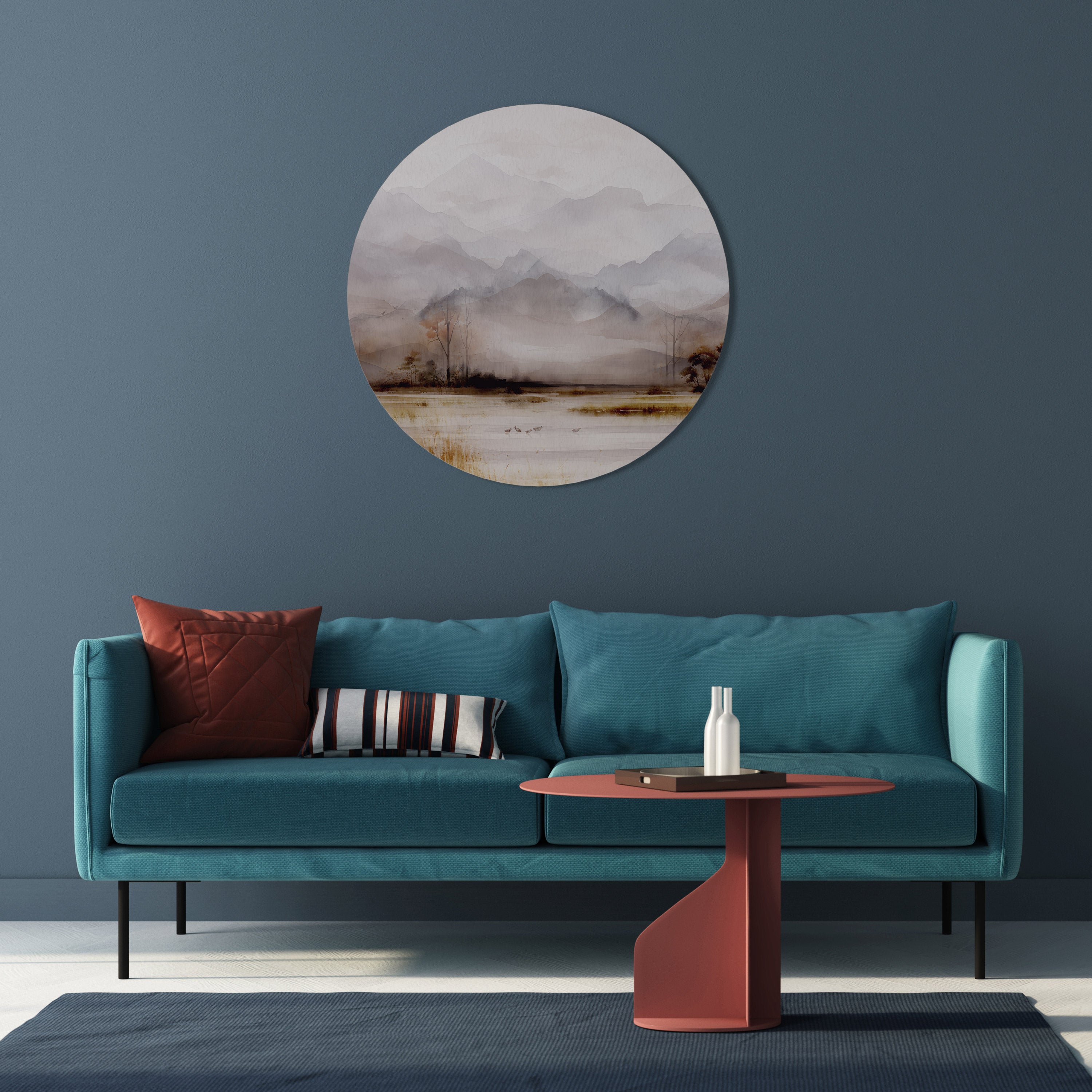 MISTY HORIZONS UNVEILED Round Wall Art