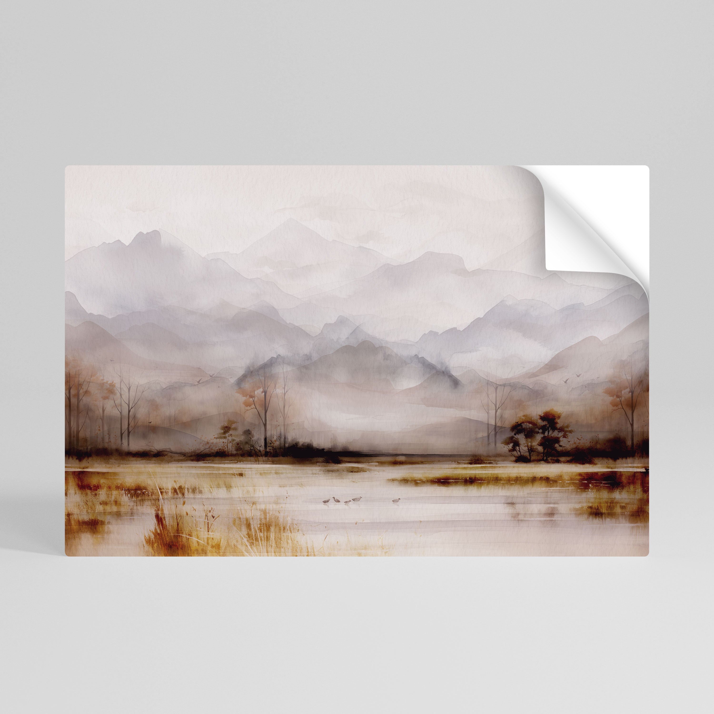 MISTY HORIZONS UNVEILED Póster adhesivo horizontal
