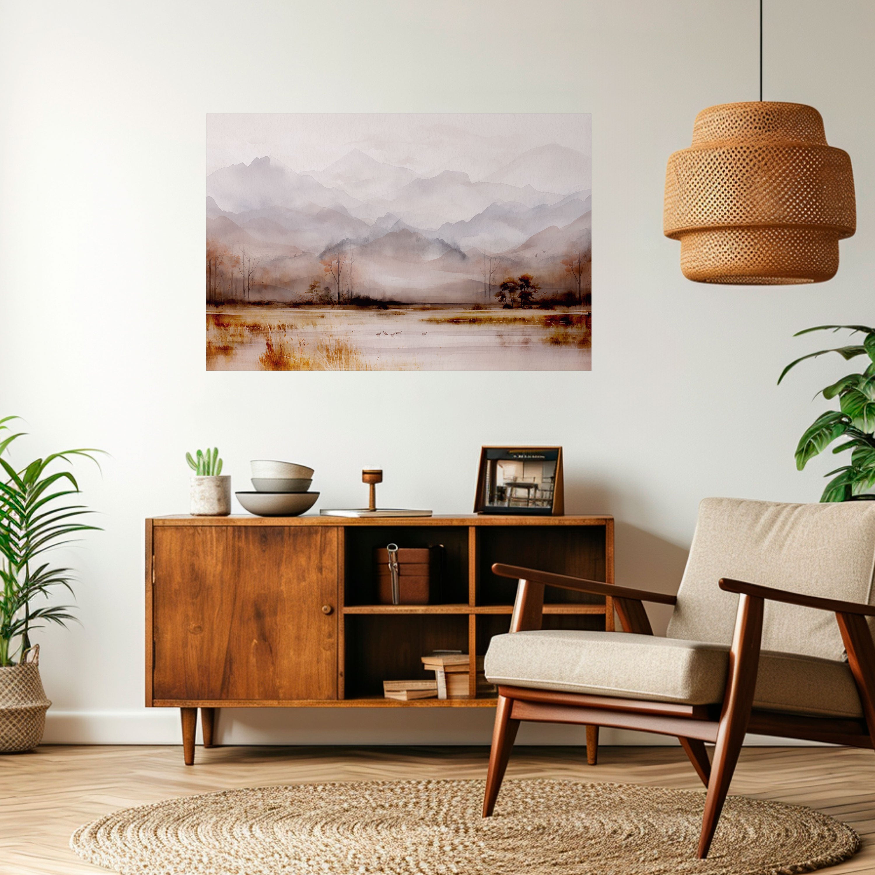 HORIZONTES NEBULOSOS DESVELADOS Póster horizontal autoadhesivo