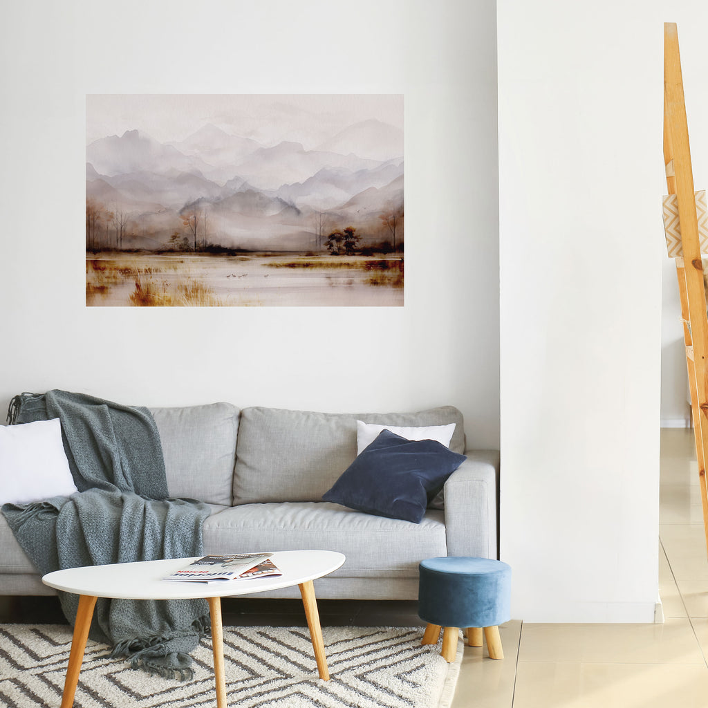 HORIZONTES NEBULOSOS DESVELADOS Póster horizontal autoadhesivo