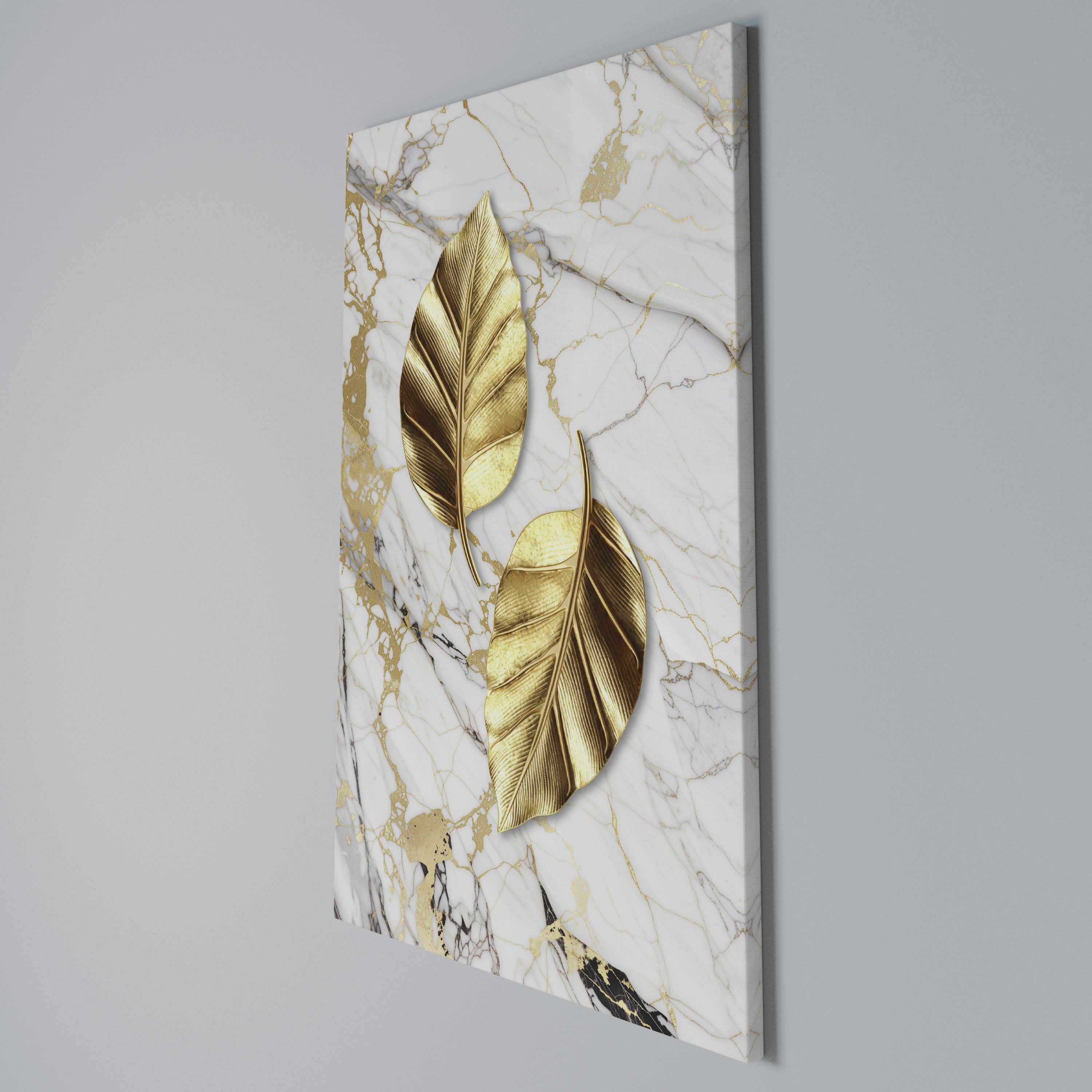 MARBLE MEETS NATURE Cuadro en lienzo vertical