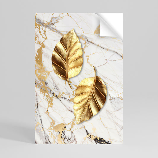 MARBLE MEETS NATURE Póster adhesivo vertical