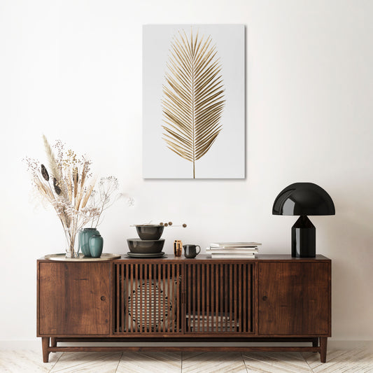 GOLDEN PALM ELEGANCE Cuadro en lienzo vertical