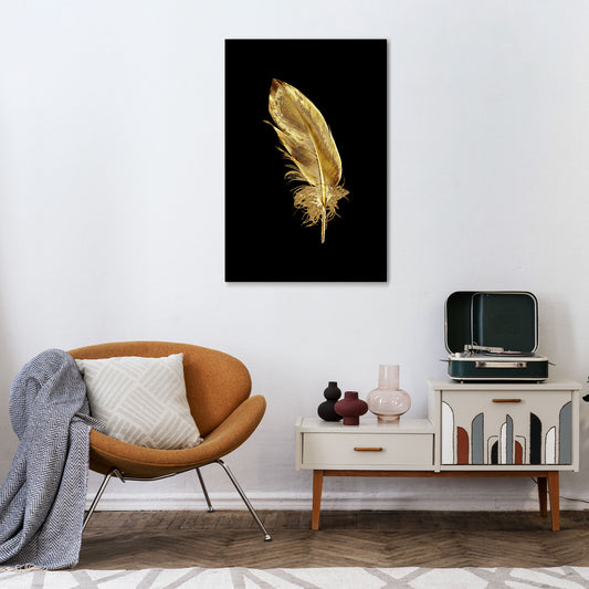 SHIMMERING FEATHER GRACE Cuadro en lienzo vertical