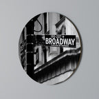 BROADWAY SIGN Round Wall Art