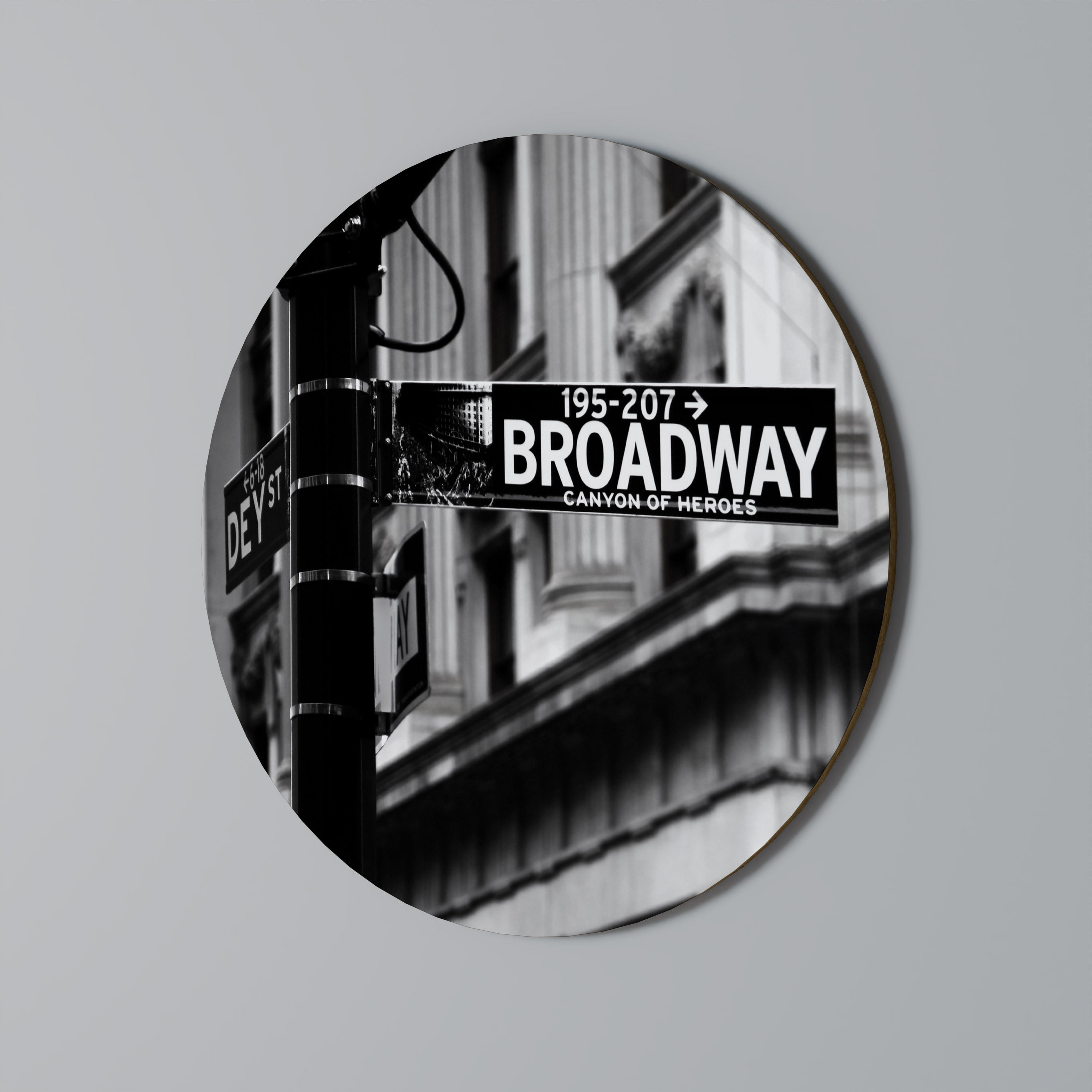 BROADWAY SIGN Round Wall Art