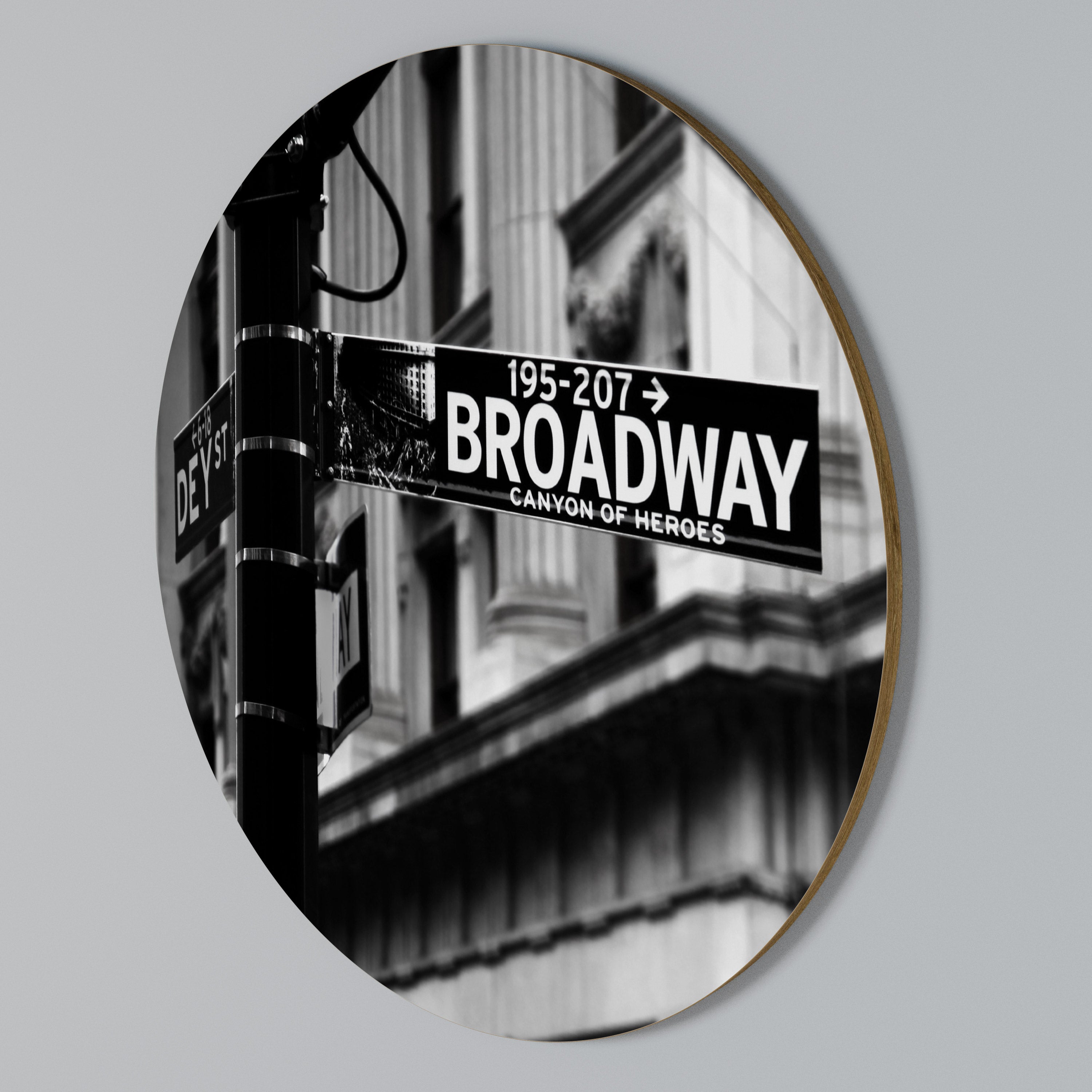 BROADWAY SIGN Round Wall Art