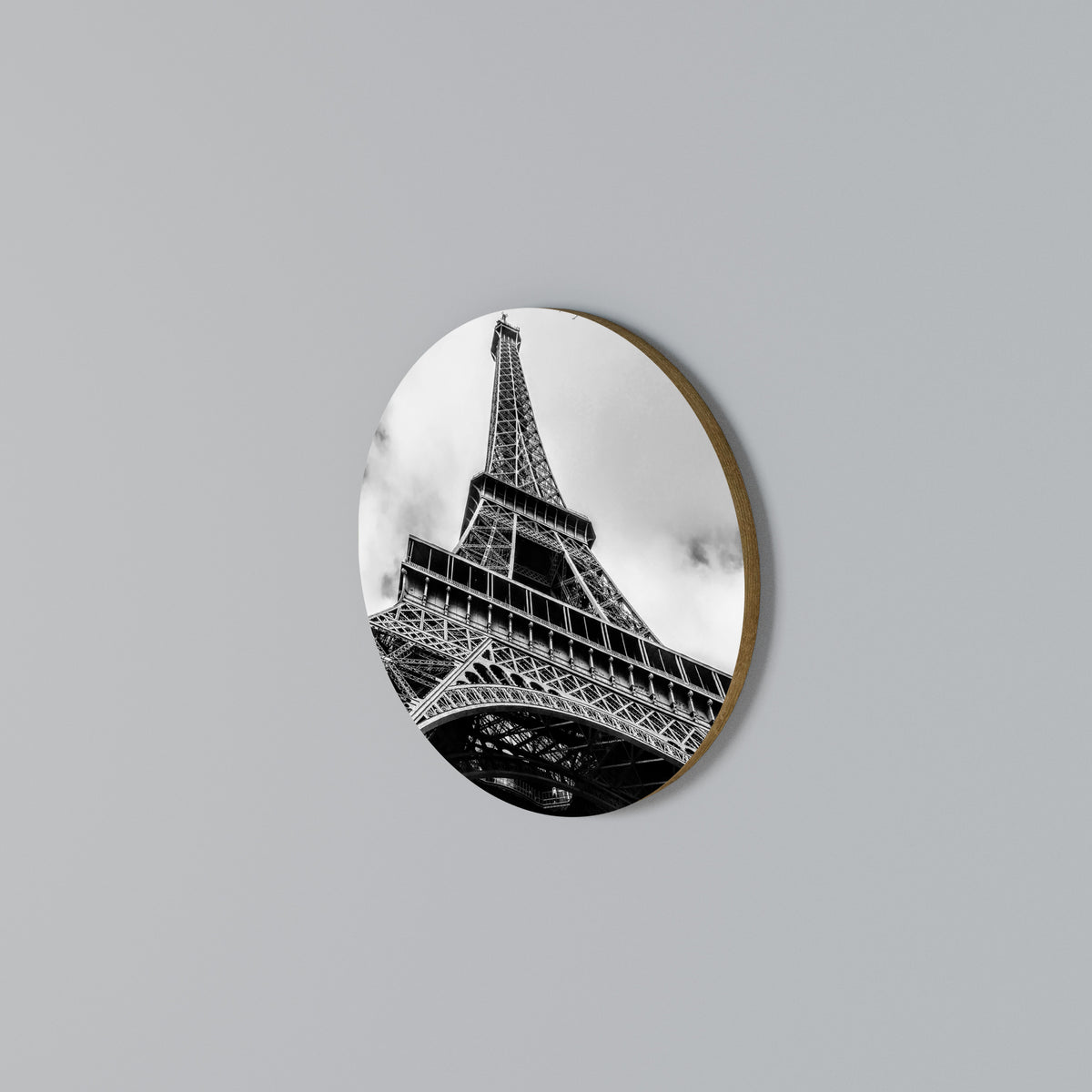 MONOCHROME PARISIAN ICON Round Wall Art