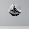 MONOCHROME PARISIAN ICON Round Wall Art