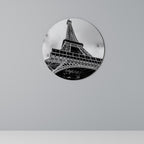 MONOCHROME PARISIAN ICON Round Wall Art