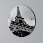 MONOCHROME PARISIAN ICON Round Wall Art