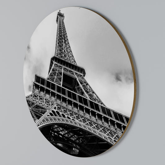 MONOCHROME PARISIAN ICON Arte de pared redondo