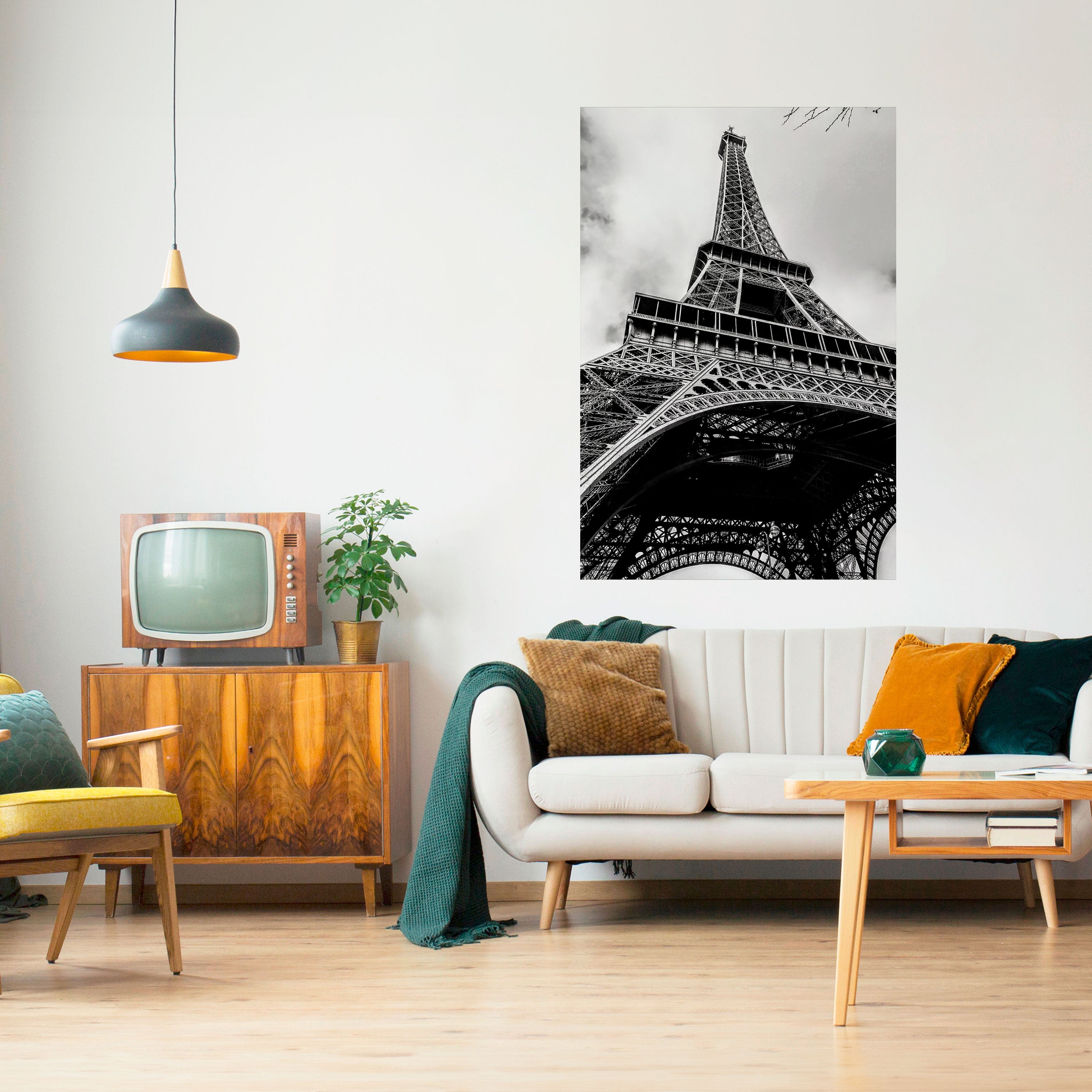 MONOCHROME PARISIAN ICON Peel and Stick Vertical Poster