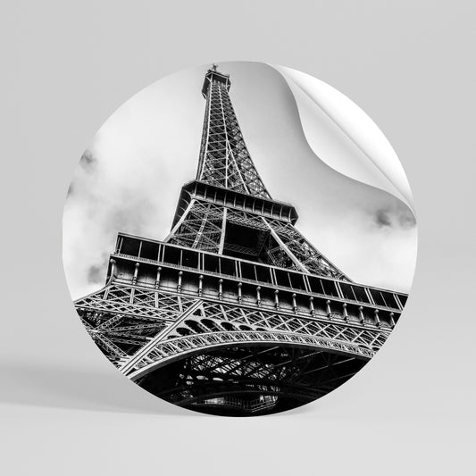 MONOCHROME PARISIAN ICON Vinilo adhesivo redondo