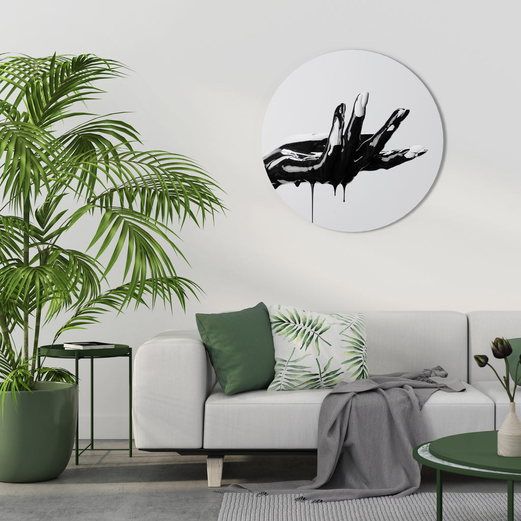 BLACK VISCOSITY Round Wall Art