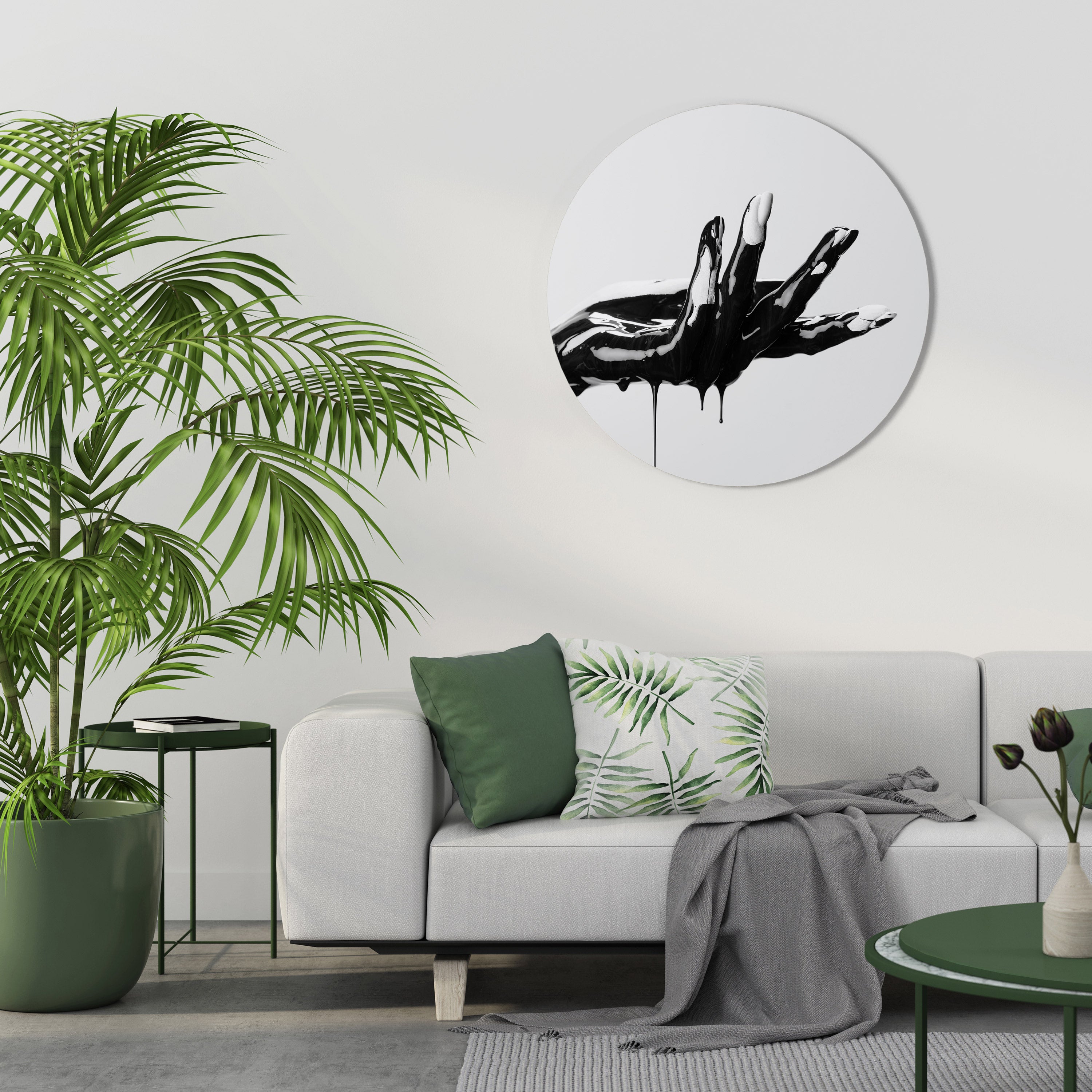 BLACK VISCOSITY Round Wall Art