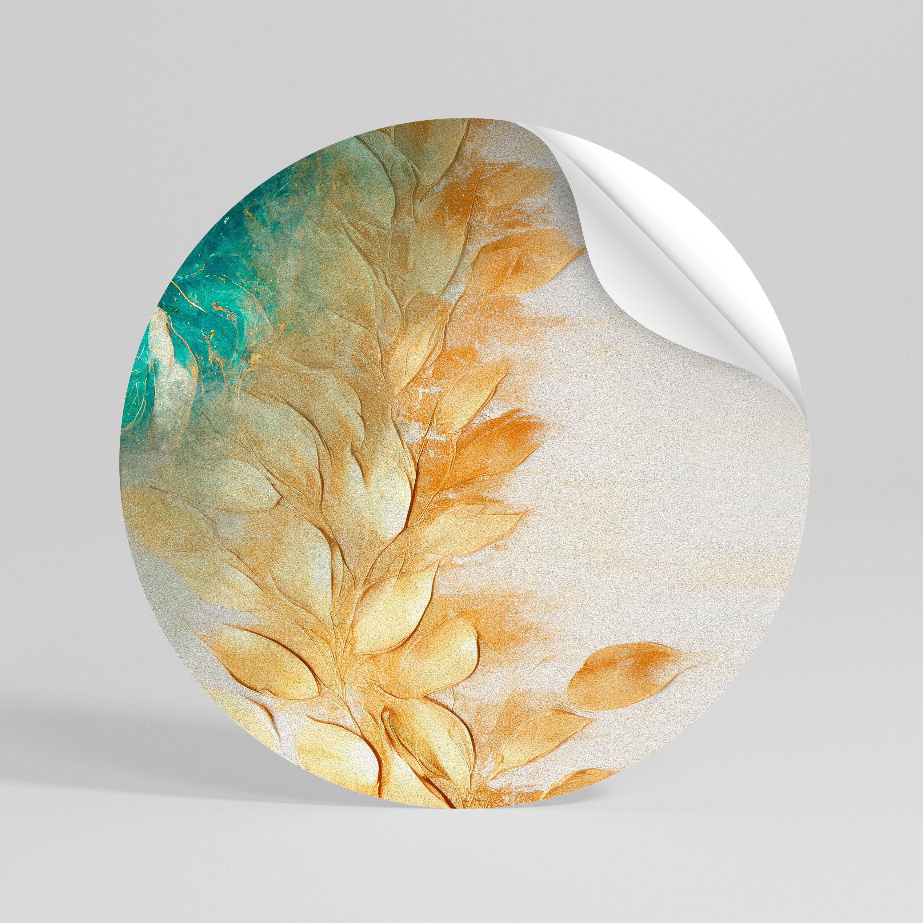 LEAVES IN RADIANCE Vinilo adhesivo redondo