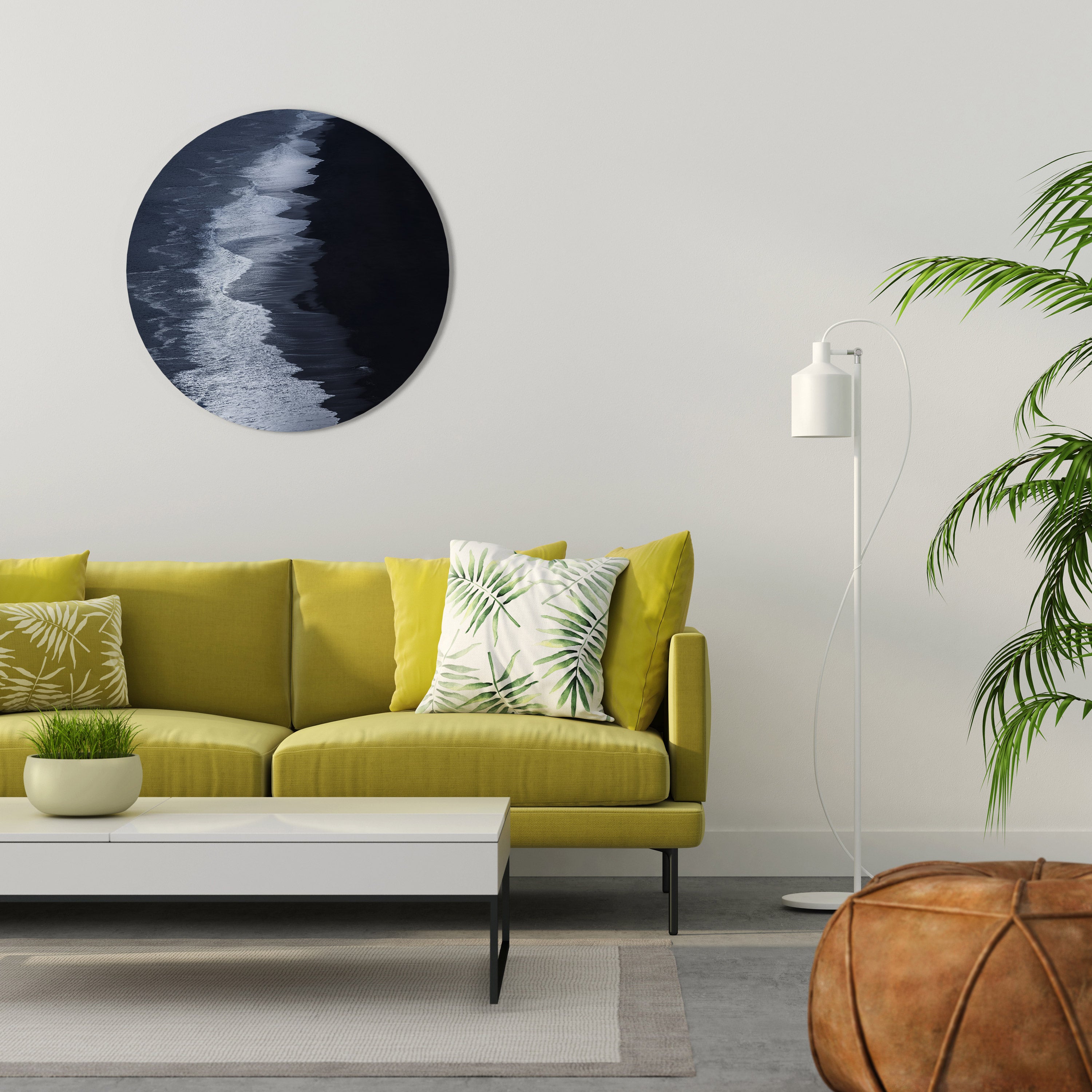 OCEAN'S WHISPER Round Wall Art
