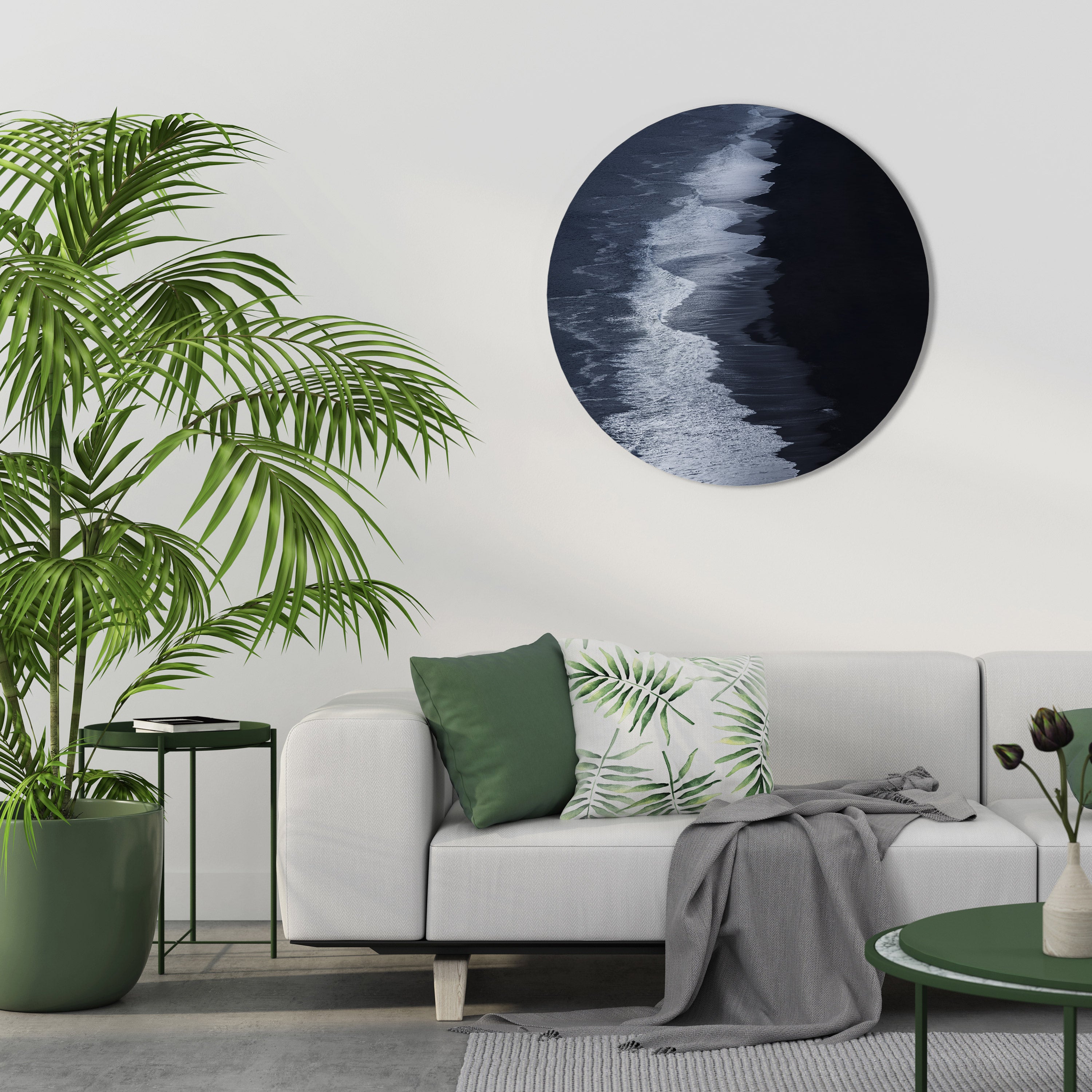 OCEAN'S WHISPER Round Wall Art
