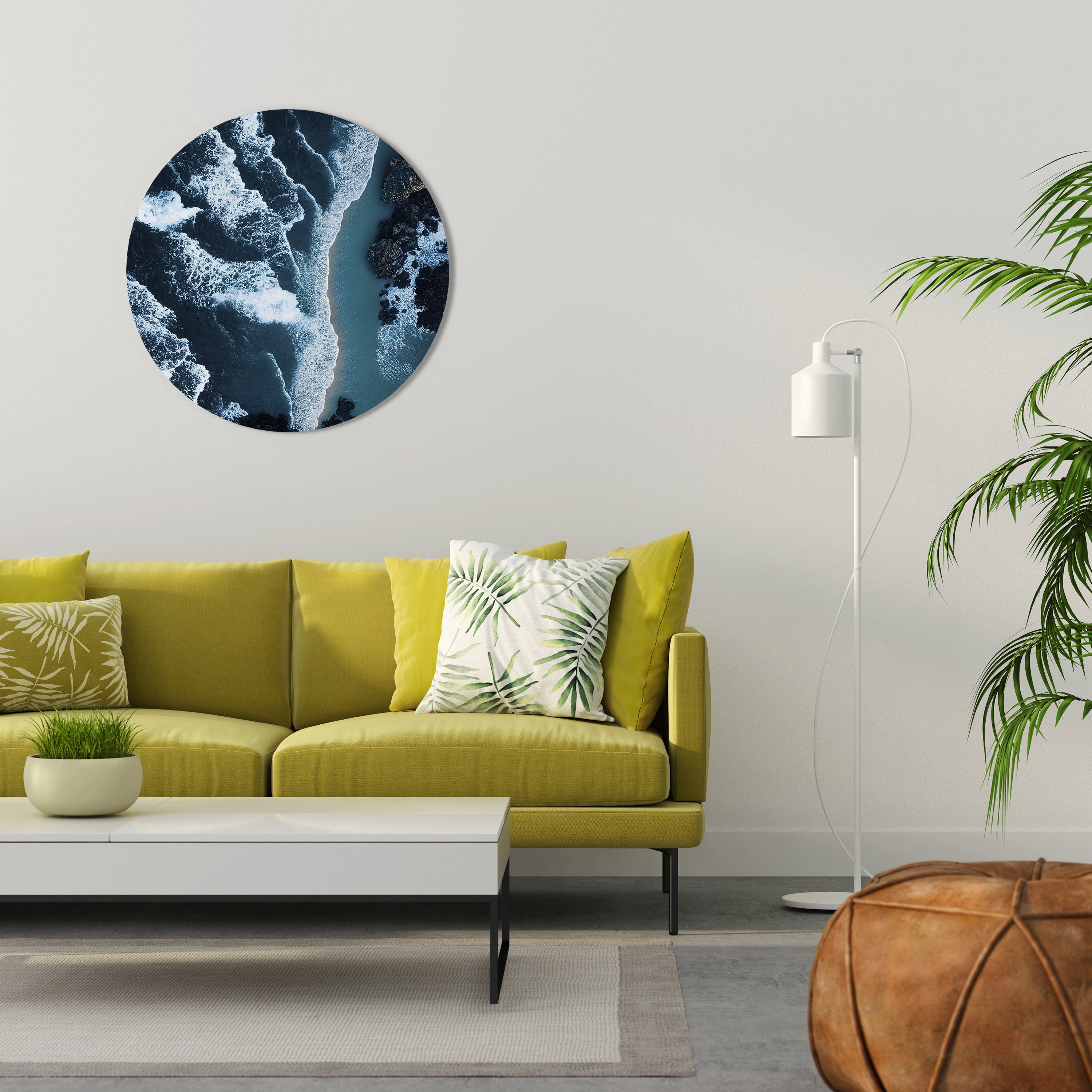 COSMIC COASTLINE Round Wall Art