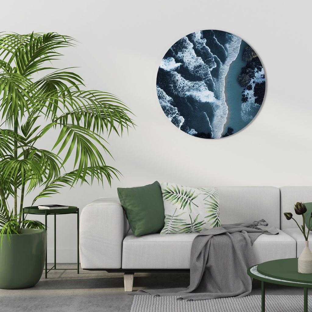 COSMIC COASTLINE Round Wall Art