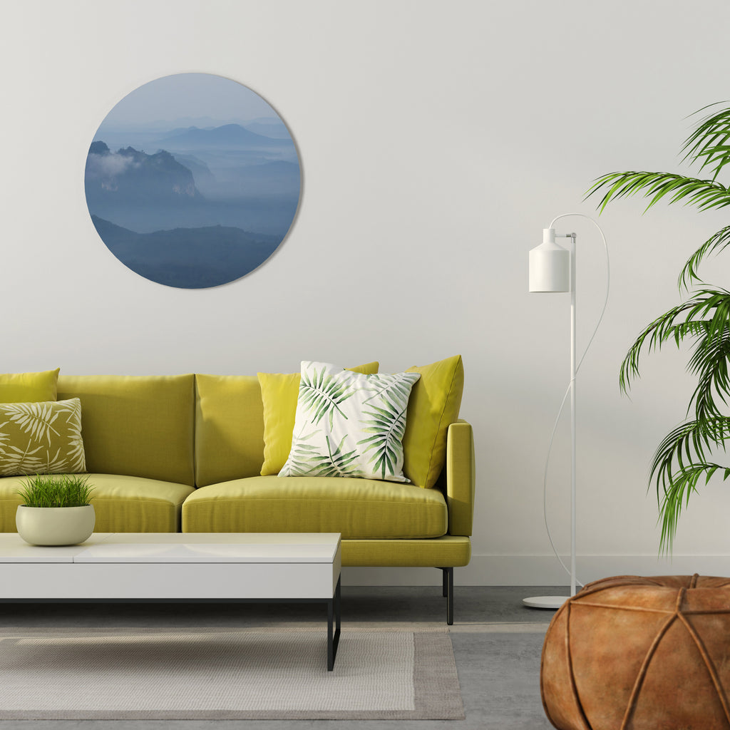 MISTY MOUNTAIN WHISPER Round Wall Art