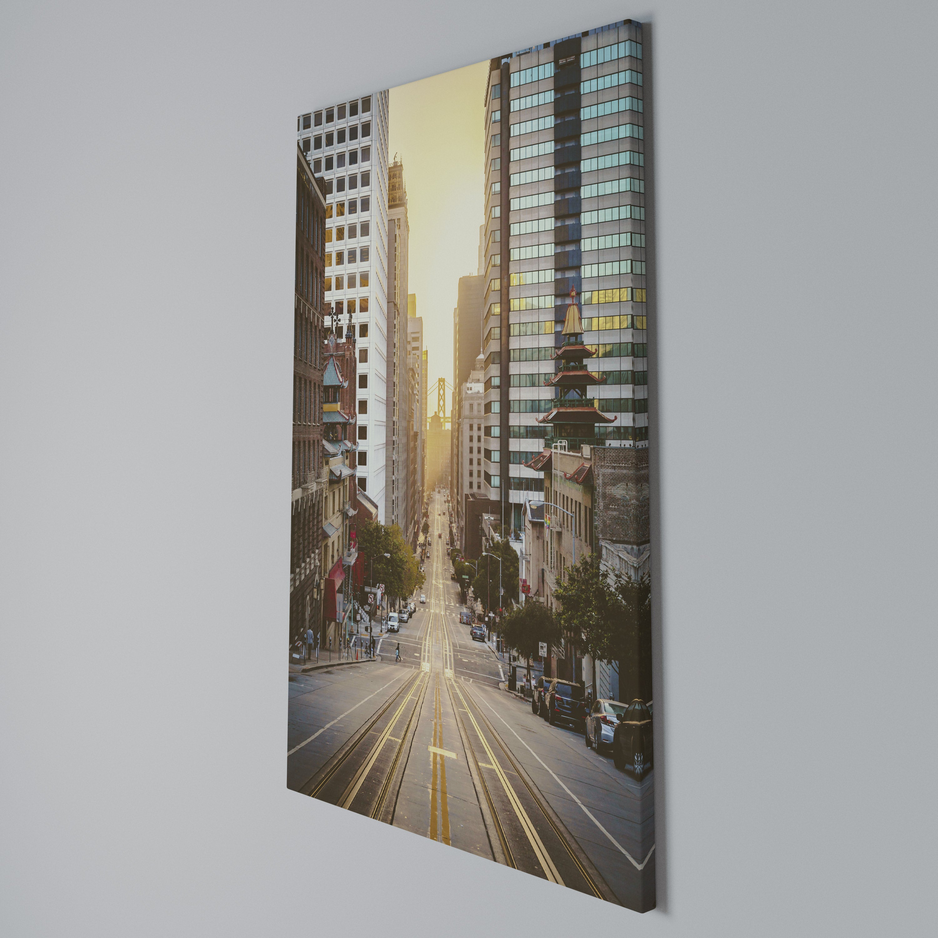 SUNSET CITYSCAPE SYMPHONY Cuadro en lienzo vertical