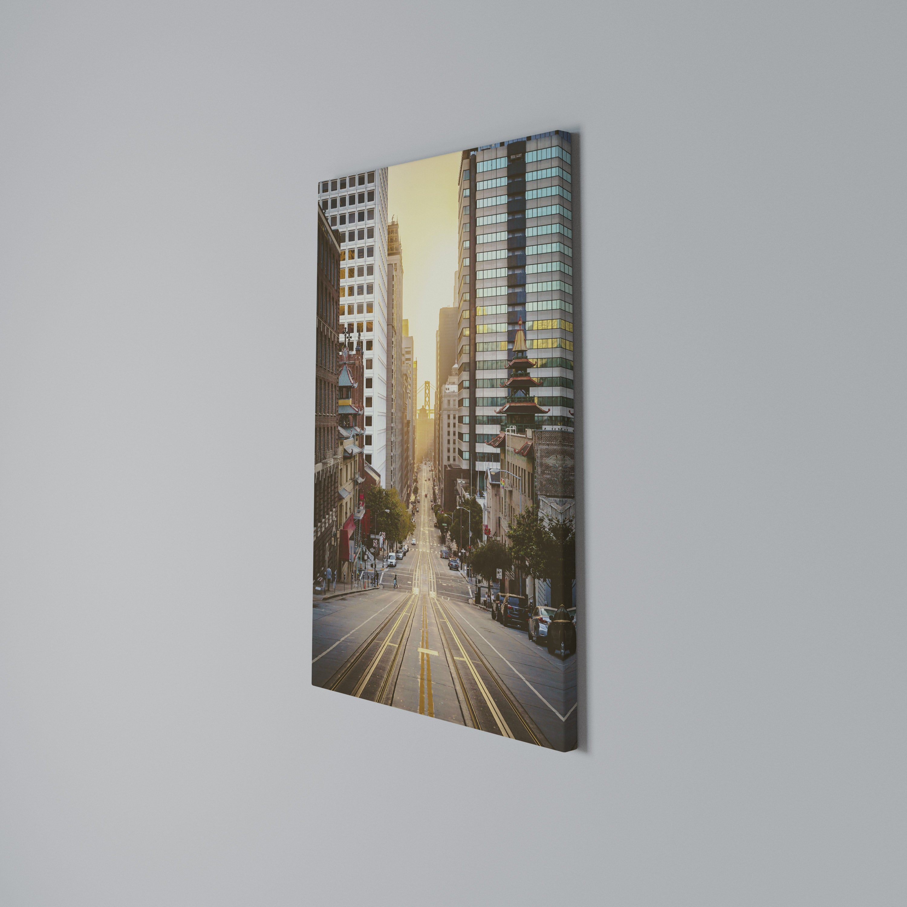 SUNSET CITYSCAPE SYMPHONY Cuadro en lienzo vertical