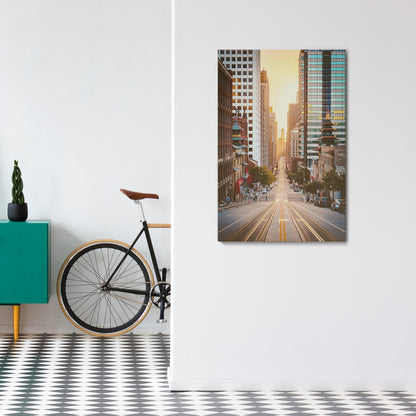 SUNSET CITYSCAPE SYMPHONY Cuadro en lienzo vertical