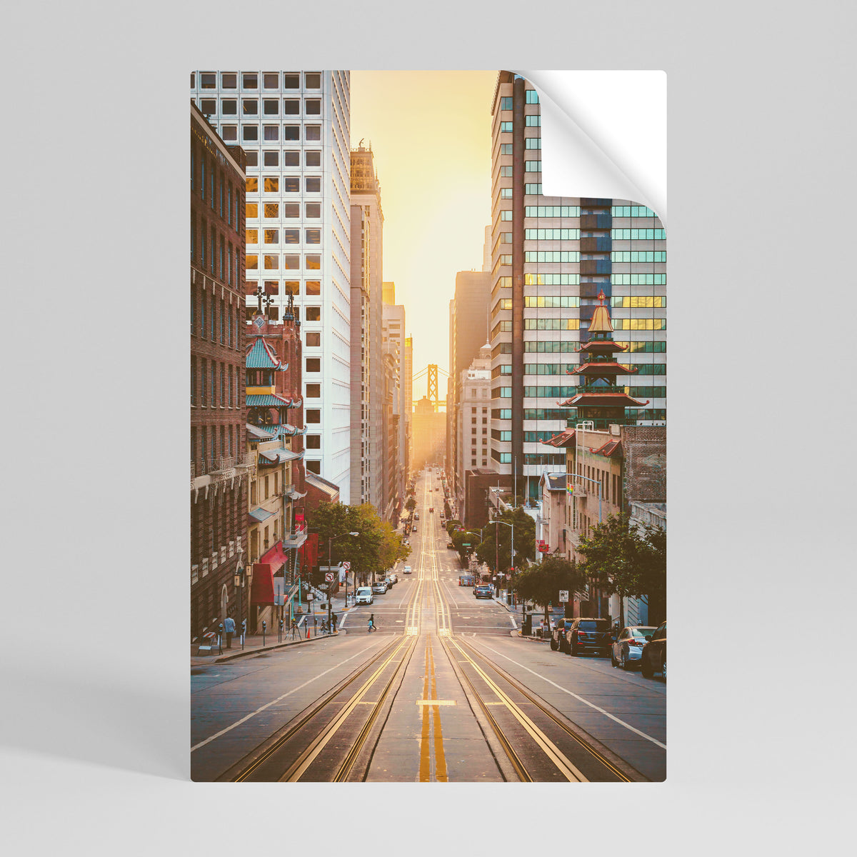 SUNSET CITYSCAPE SYMPHONY Póster adhesivo vertical