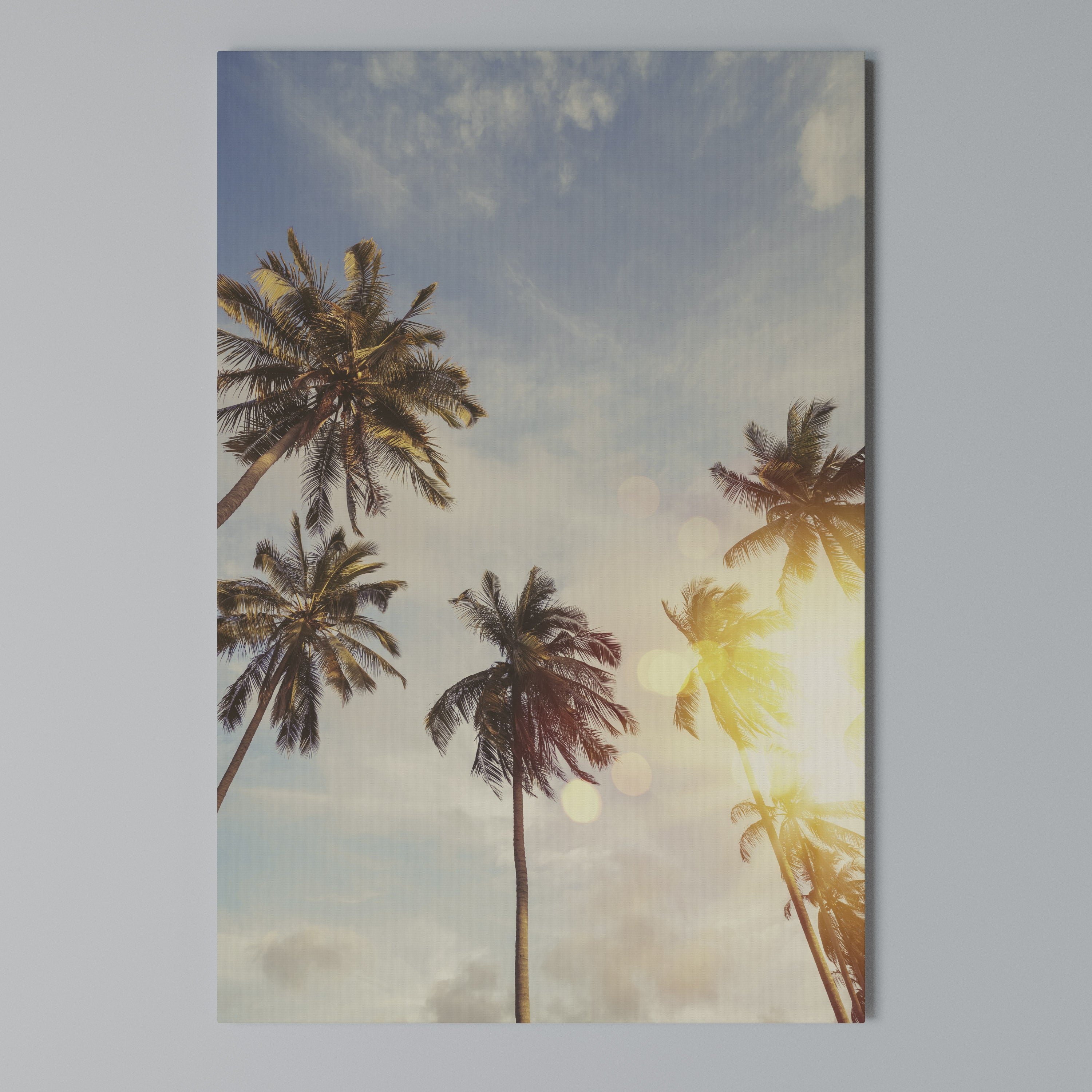 WHISPERING PALM LEAVES Cuadro en lienzo vertical