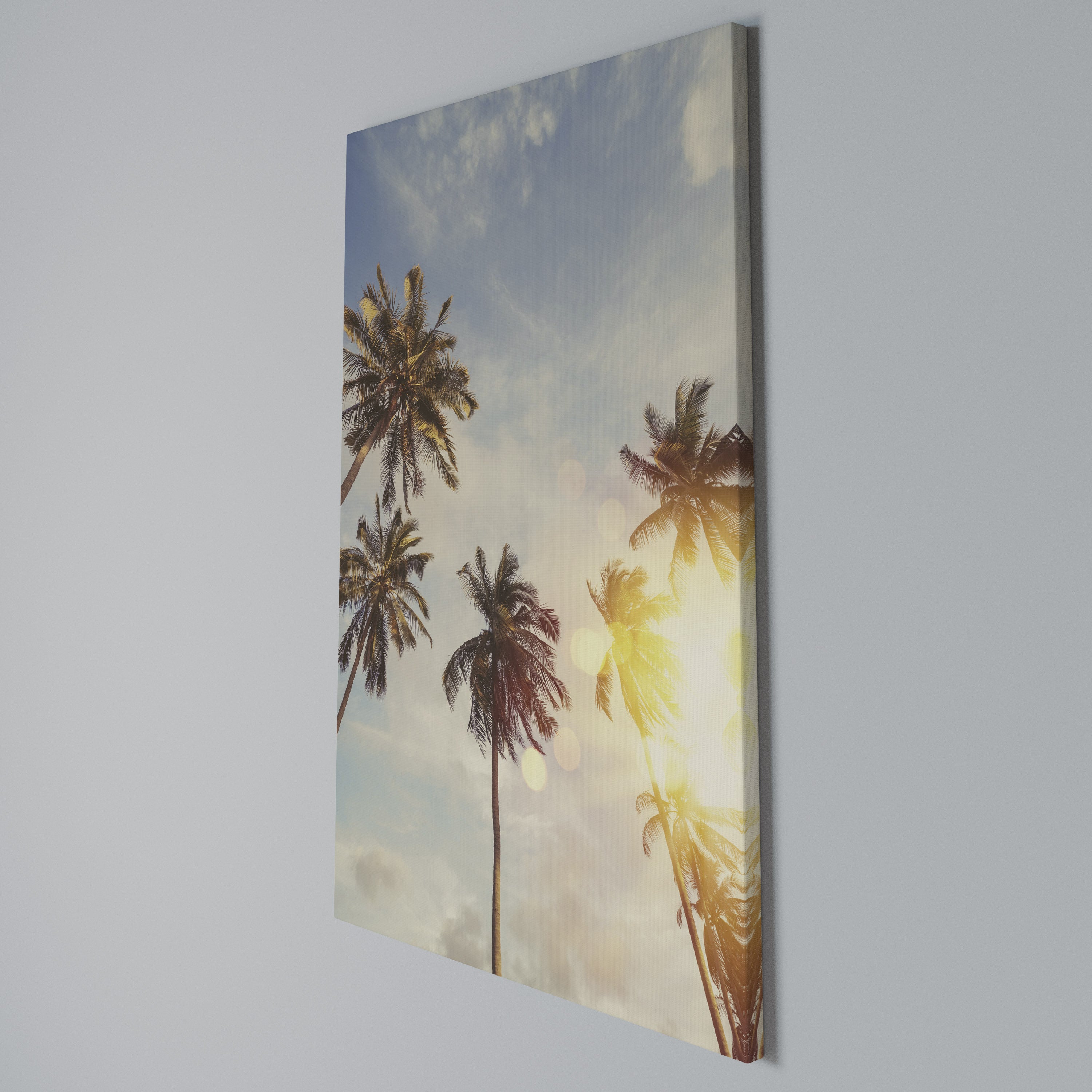 WHISPERING PALM LEAVES Cuadro en lienzo vertical