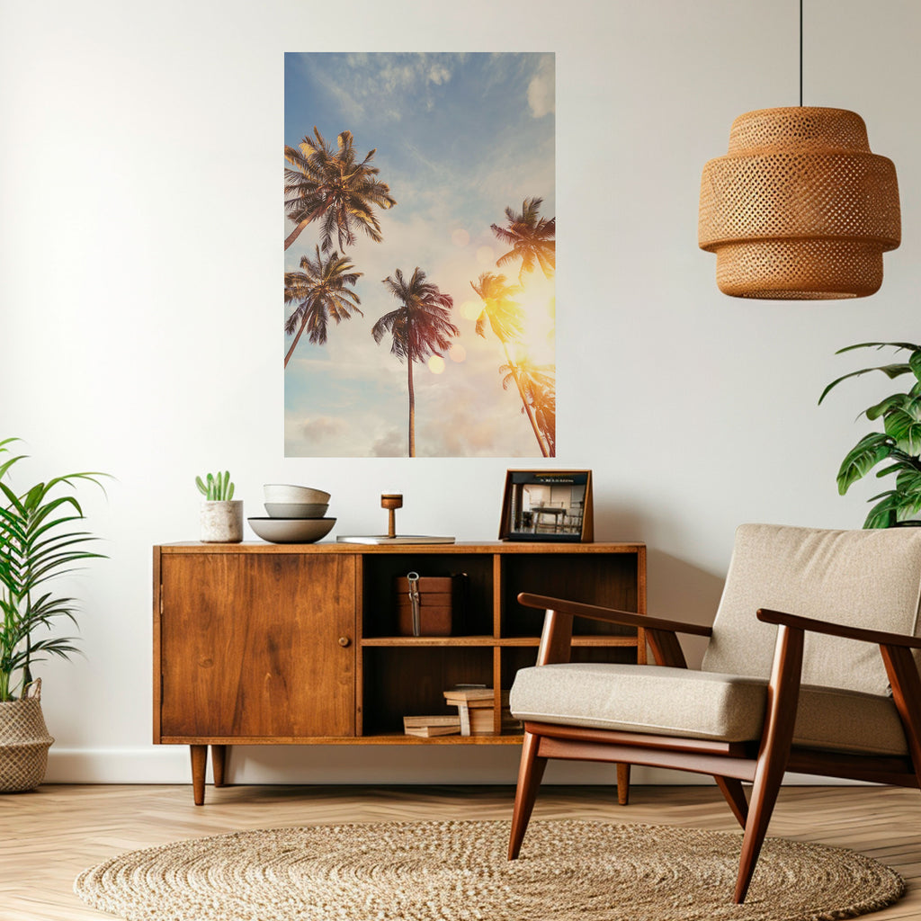 WHISPERING PALM LEAVES Peel and Stick Vertical Poster