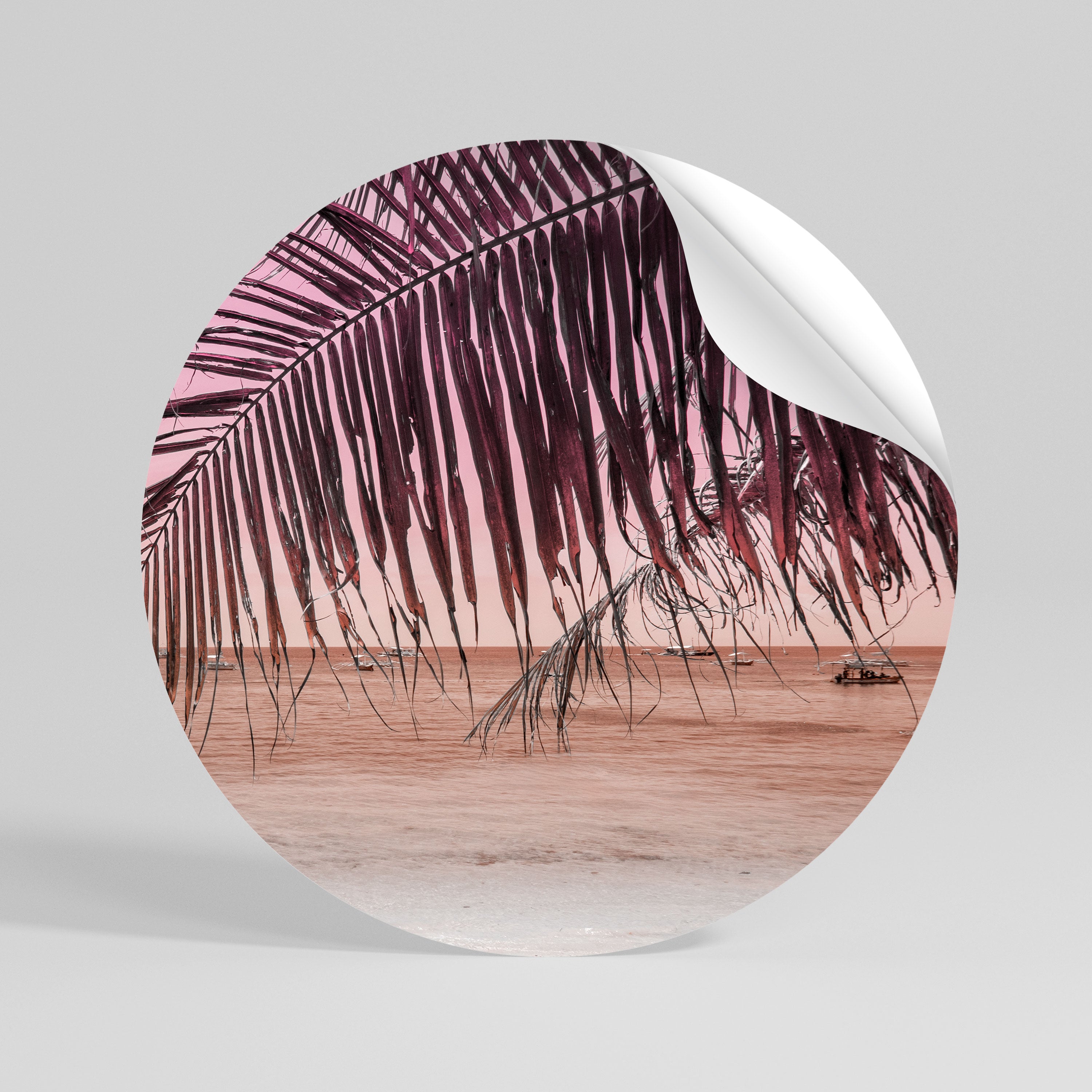 TROPICAL WHISPERS Peel and Stick Round Sticker
