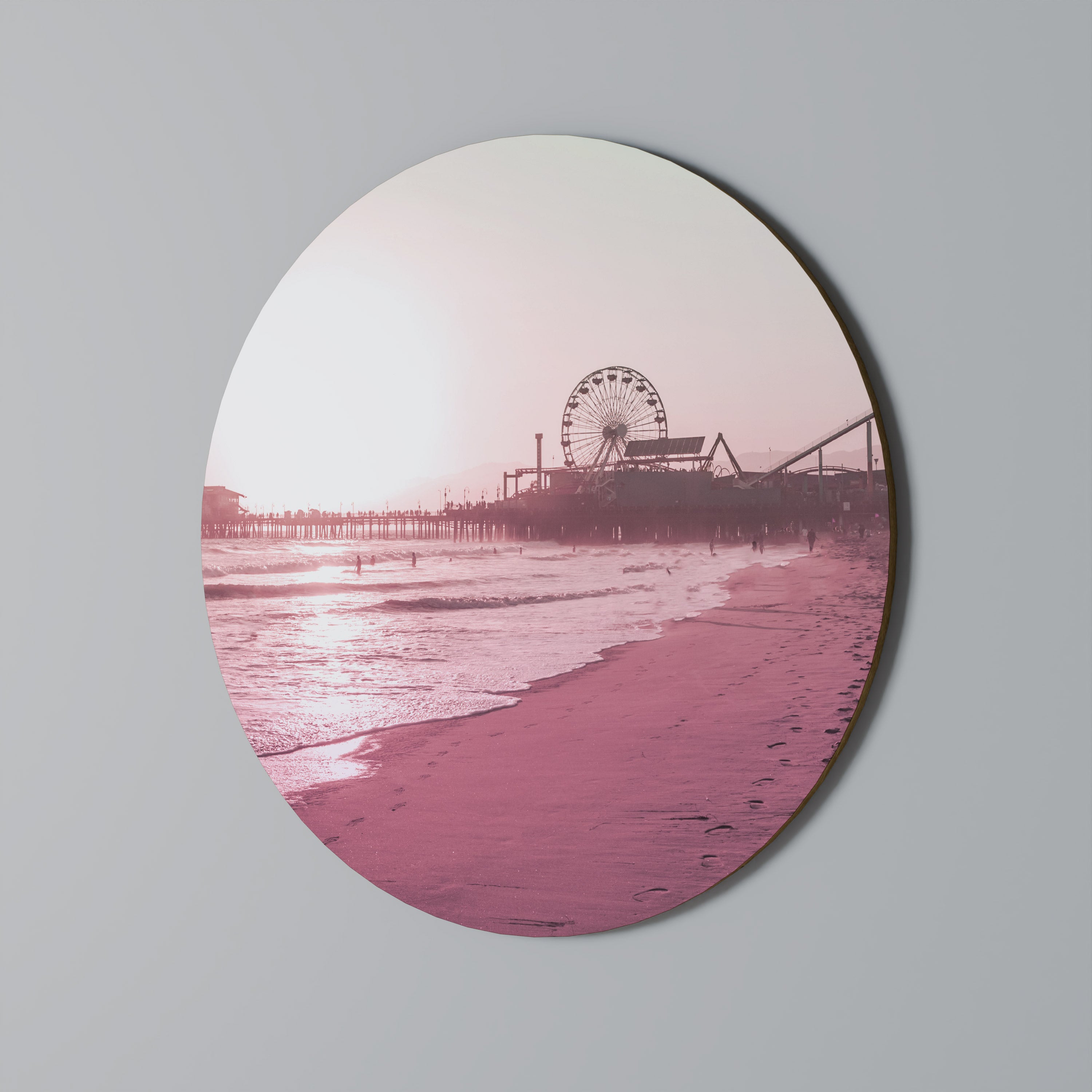 PASTEL COAST VIBES Round Wall Art