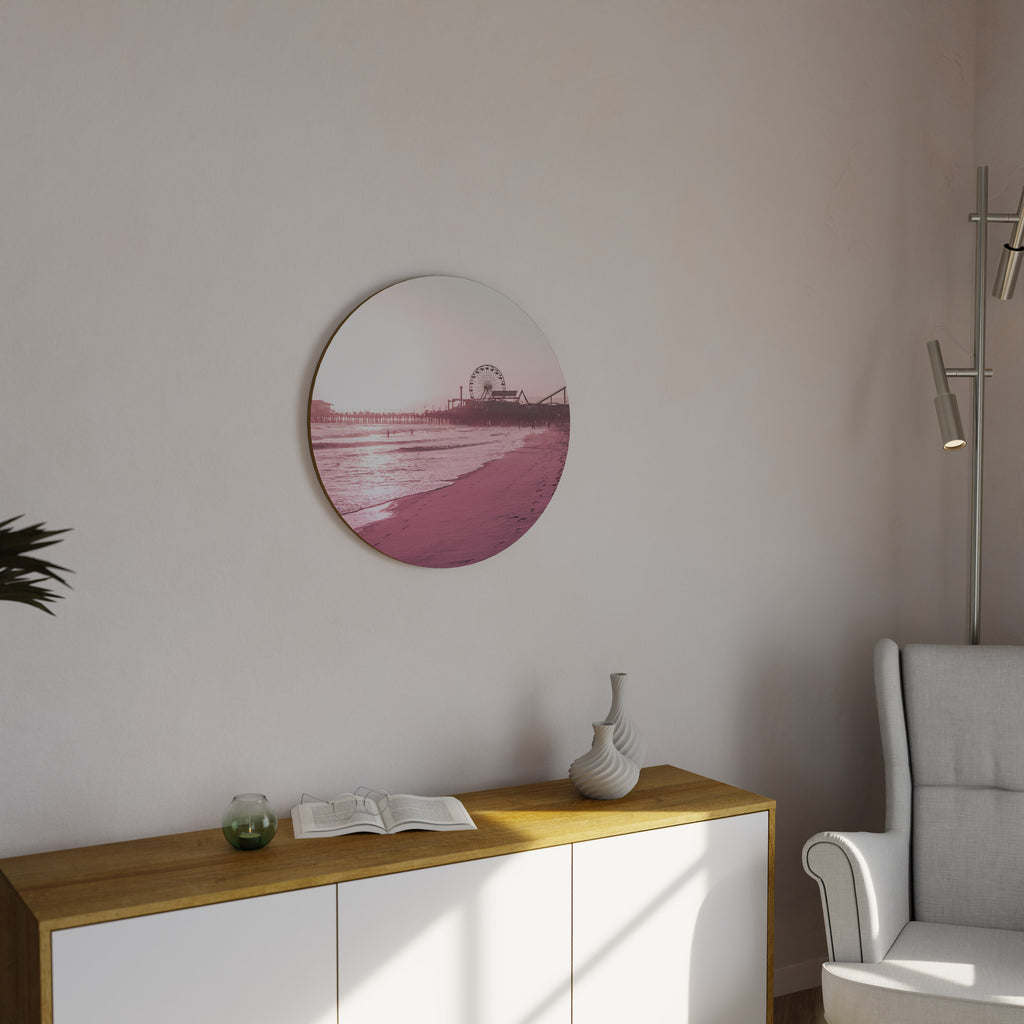 PASTEL COAST VIBES Round Wall Art