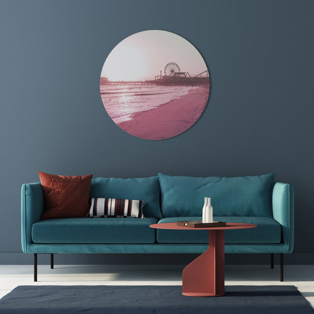 PASTEL COAST VIBES Round Wall Art