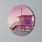 PINK PARADISE WATCH Round Wall Art