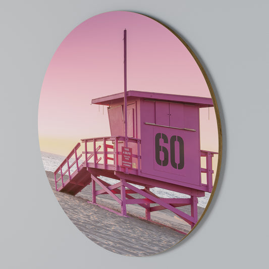 PINK PARADISE WATCH Arte de pared redondo